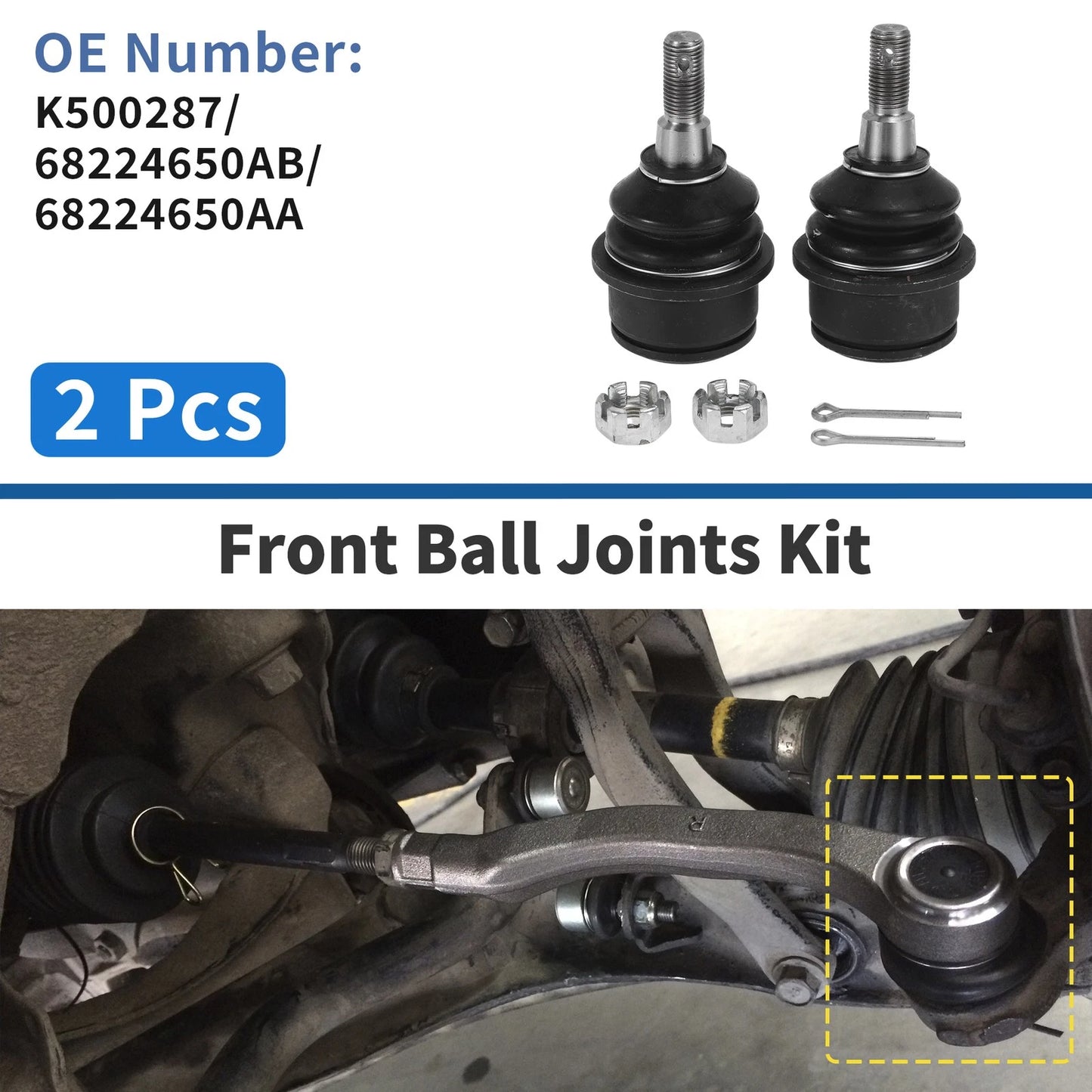 2 x Front Lower Ball Joints for Jeep Cherokee KL Series (2014-2018)