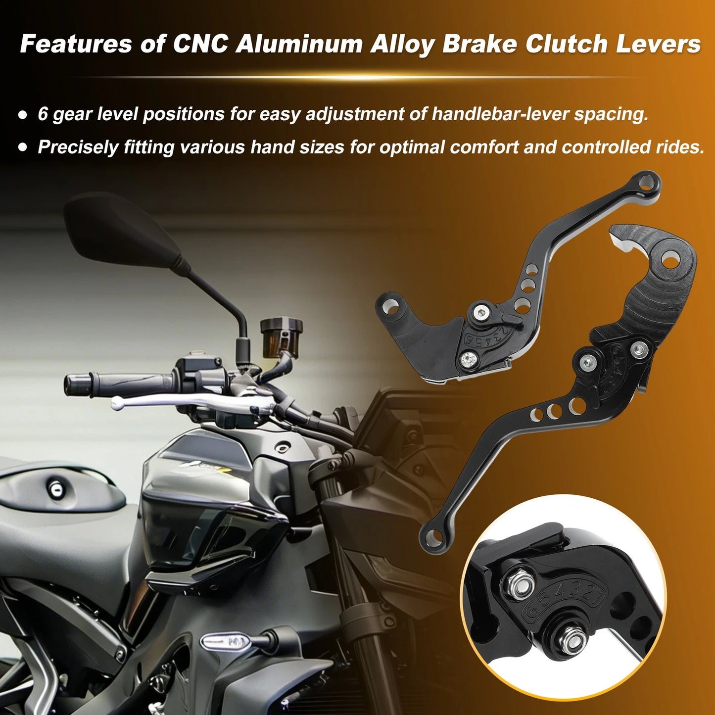 Pair Short Motorcycle Brake Clutch Levers for YAMAHA MT-09SP Gen 4 (2024–2025)