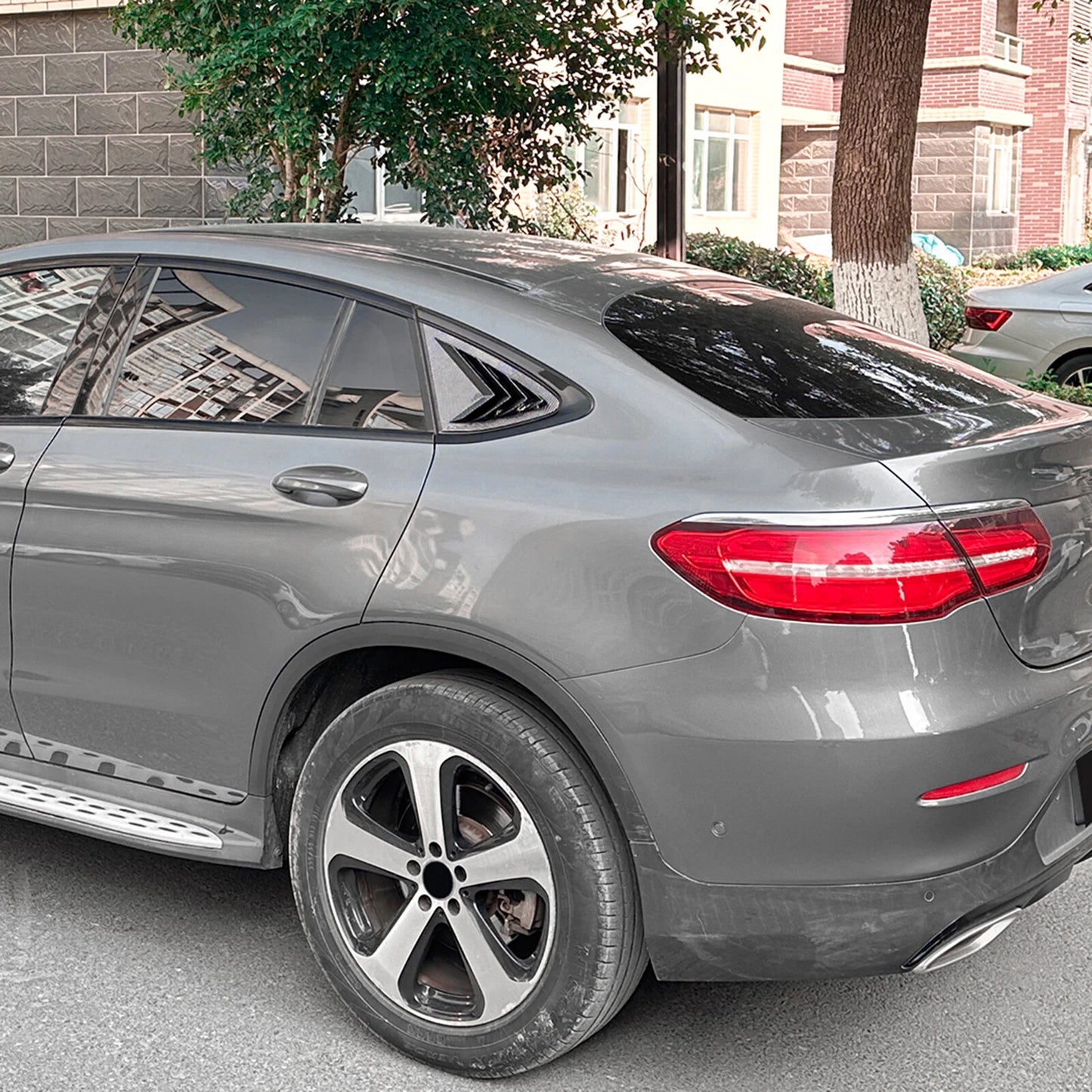 2 x Carbon Look Rear Side Window Louvers for Benz GLC C253 (2016-2022)