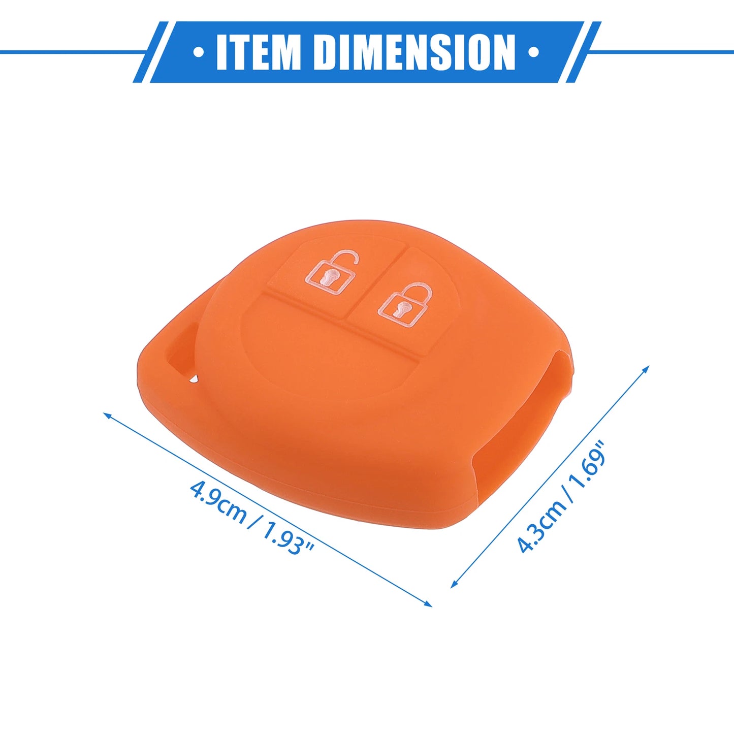 Car Remote Key Fob Case Protectors for Suzuki 2 Button Silicone Orange