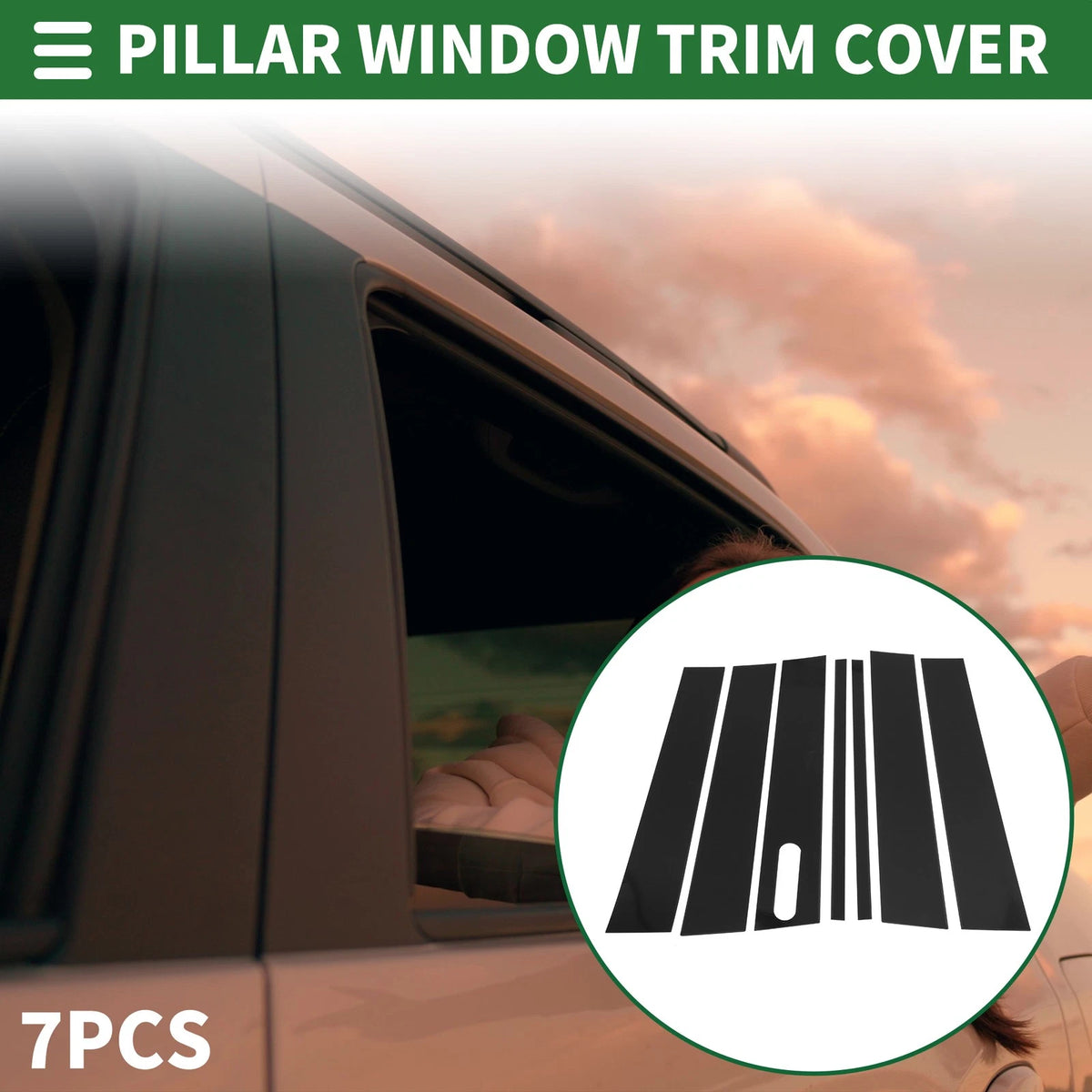 7 Pcs Black Door Pillar Window Trim for Ford Explorer Sport Trac (2007-2010)