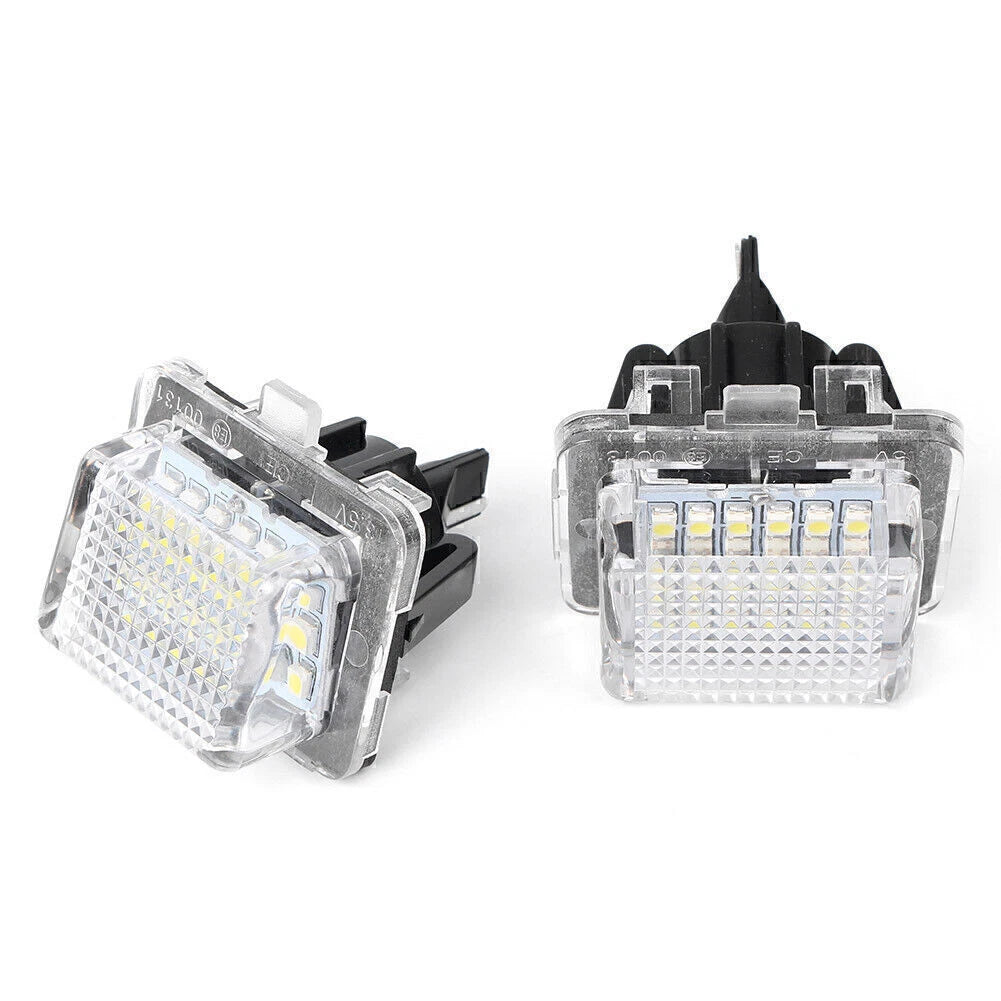 White LED License Plate Lights for Mercedes Benz W204 W212 W221 (2008-2016)
