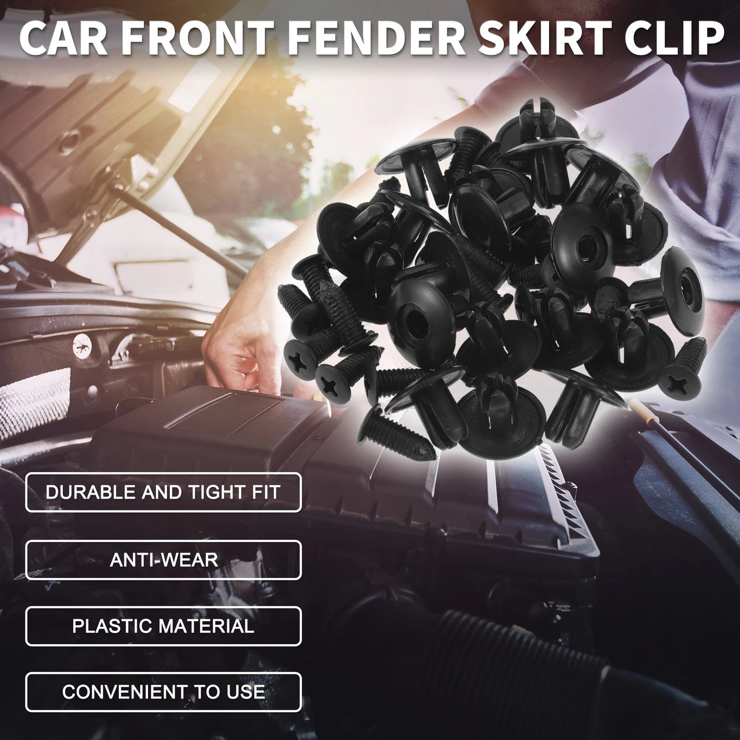 Fender Skirt Clips 20 Pcs for Kia Soul 1.6L 2.0L (2010-2019)