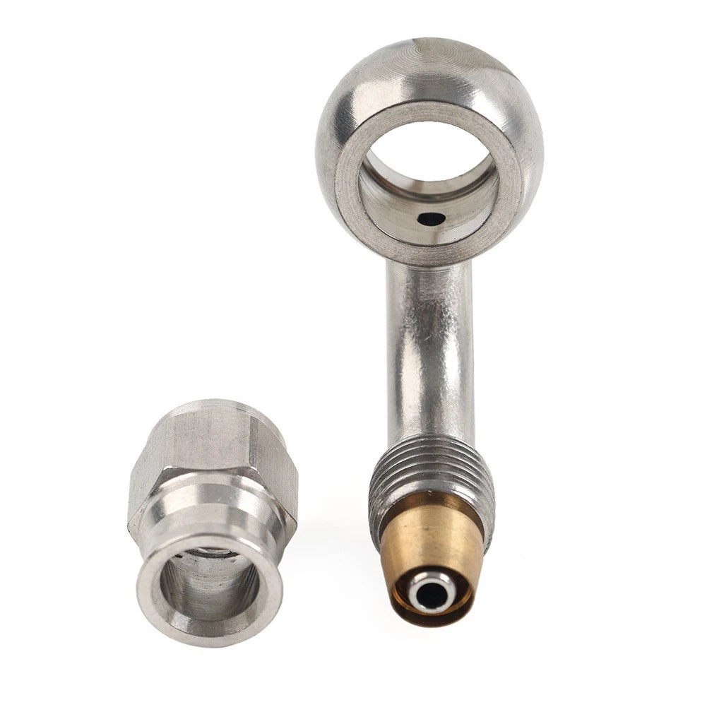 Stainless Steel 10.2mm 3/8" Eye Banjo Hose Ends AN-3 90° for Motorcycle