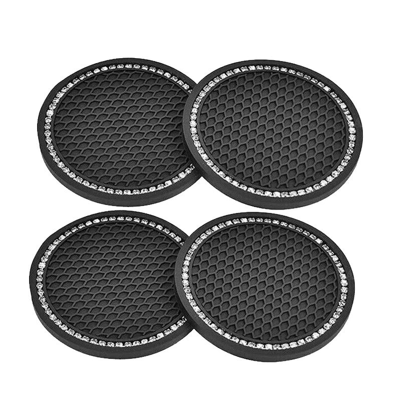4x Rhinestone Car Cup Holder Coaster Anti-Slip Drink Pad Mat