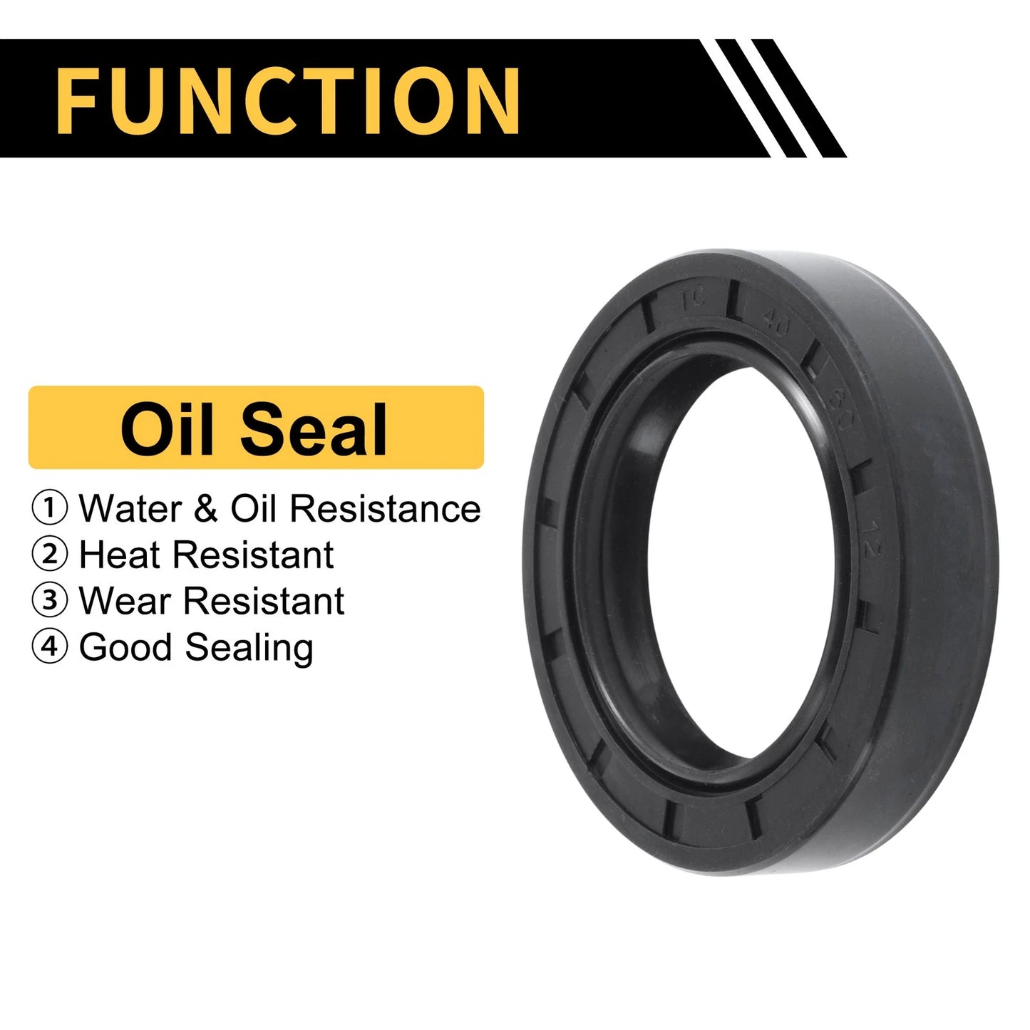 Oil Seal / 5 Pcs / Rotary Shaft Seal NBR Rubber 40x60x12mm