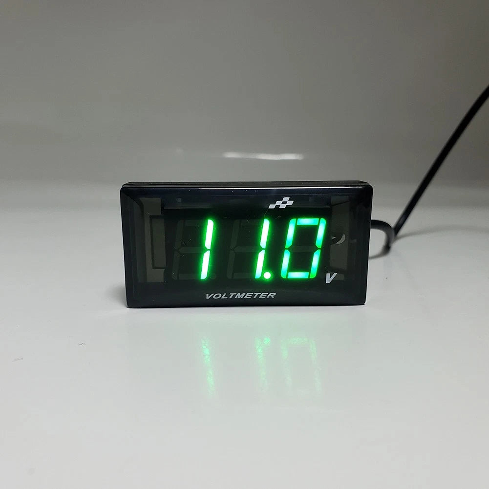 12V Digital LED Voltmeter Gauge Panel for Green Motorcycle