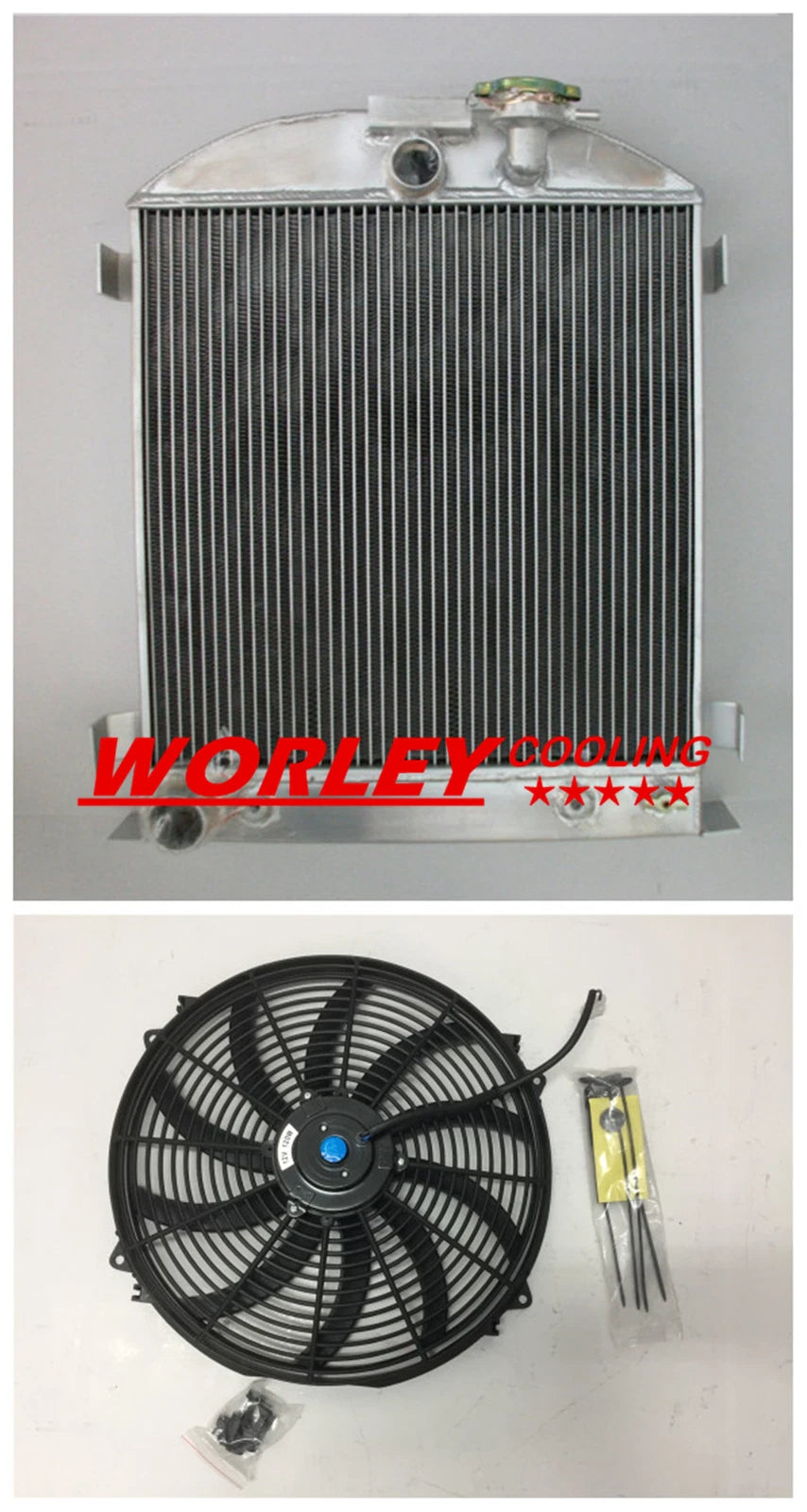 3 Core Aluminum Radiator & Fan for 1932 Ford Chopped Engine (1932)