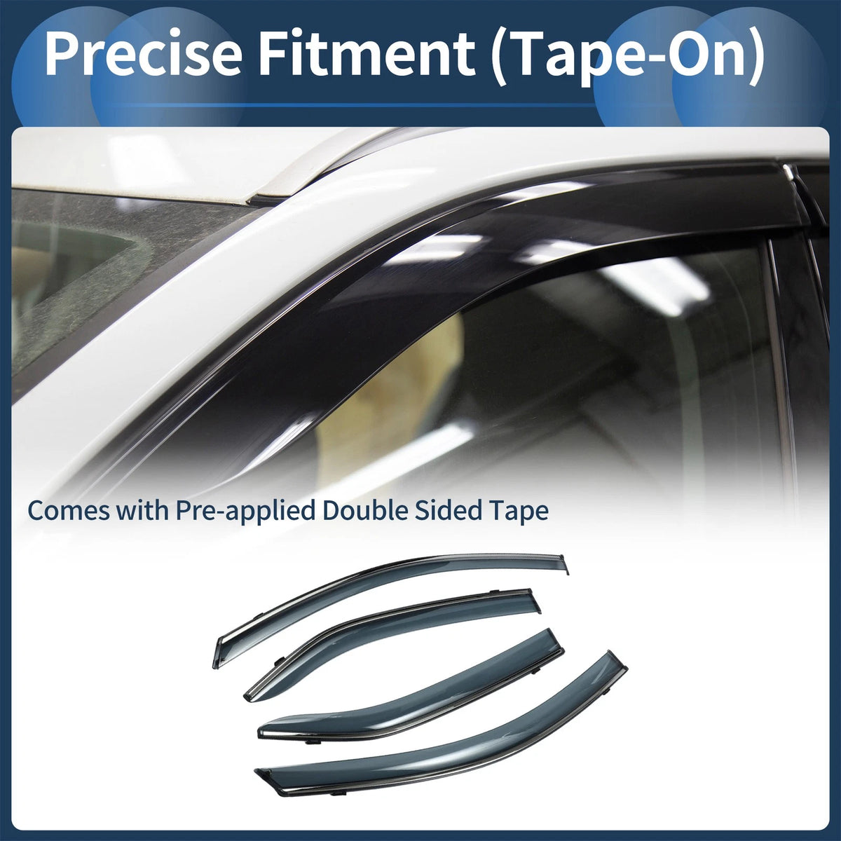Window Deflectors 1 Set for Toyota Camry (2007-2011) Side Vent Visors Black