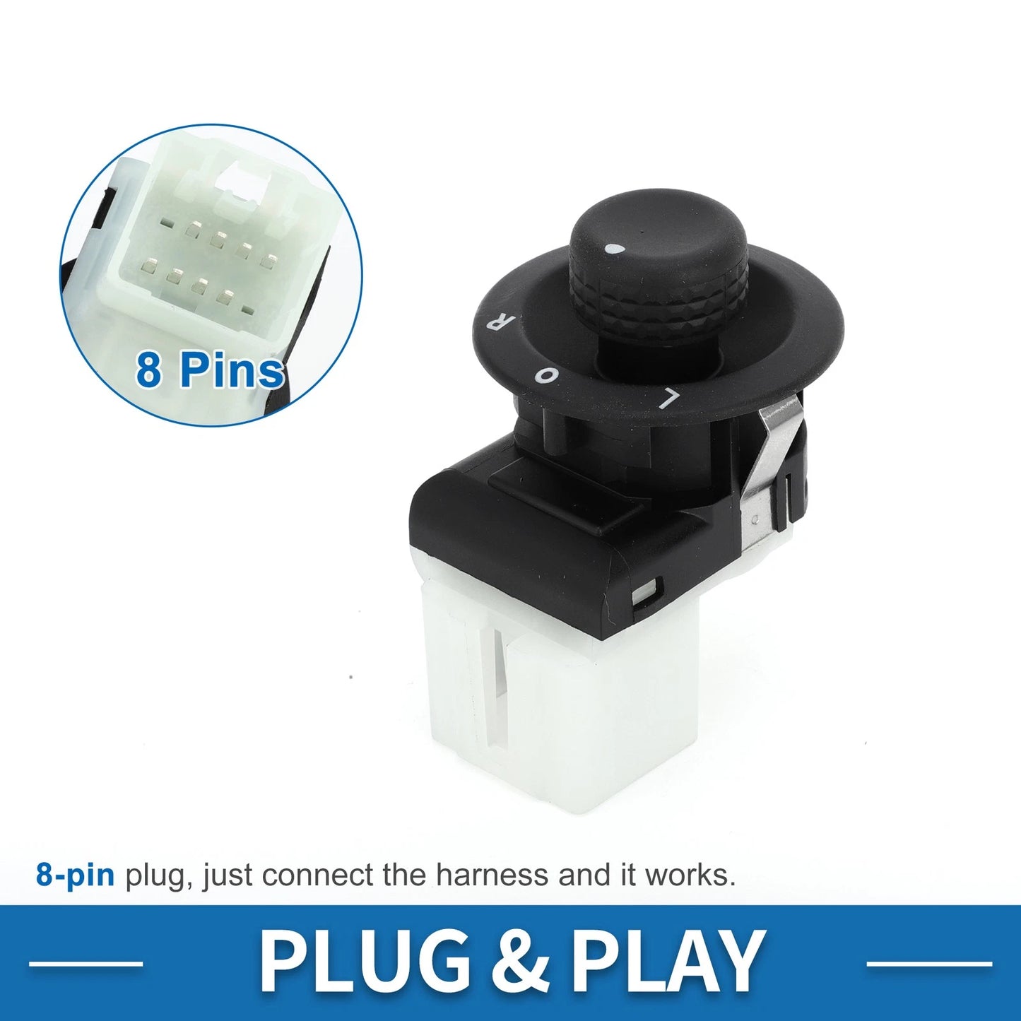Car Mirror Switch for Dodge Avenger Dakota Durango (2008-2014) - Black Plastic