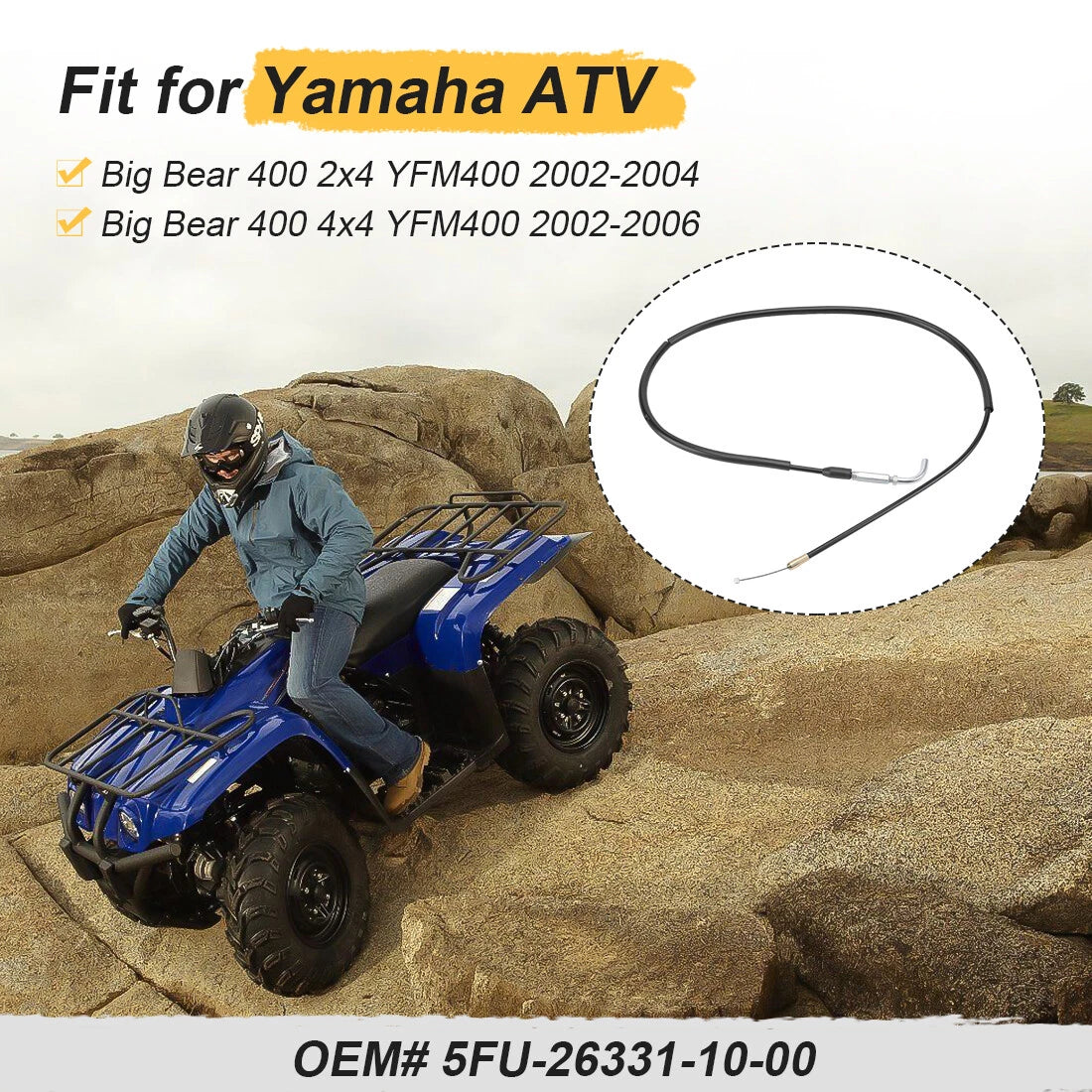 Starter Choke Cable 2x4/4x4 for Yamaha Big Bear (2002–2006)