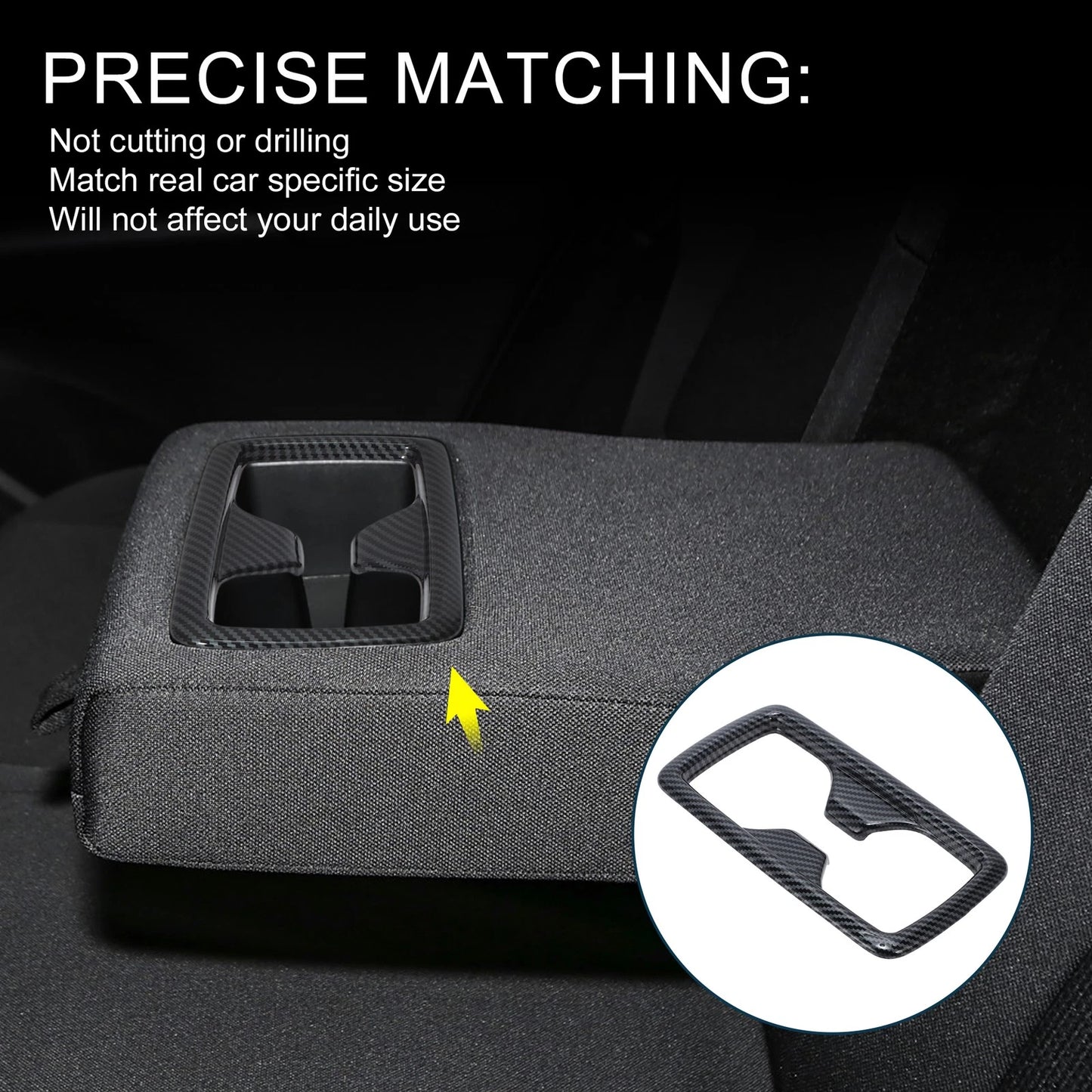 Rear Cup Holder Cover for Toyota Harrier 80 Series Carbon Fiber