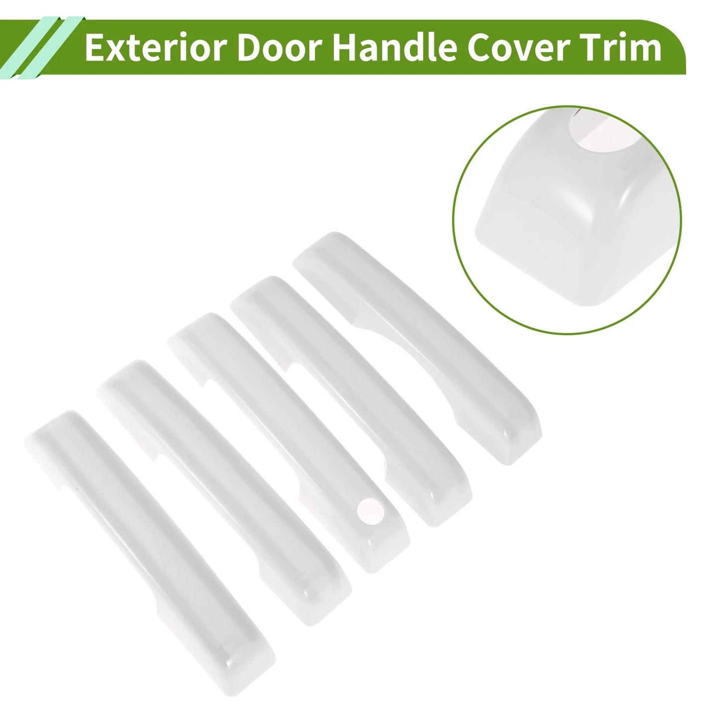 White ABS Exterior Door Handle Cover Trim for Ford Bronco (2021-2025)