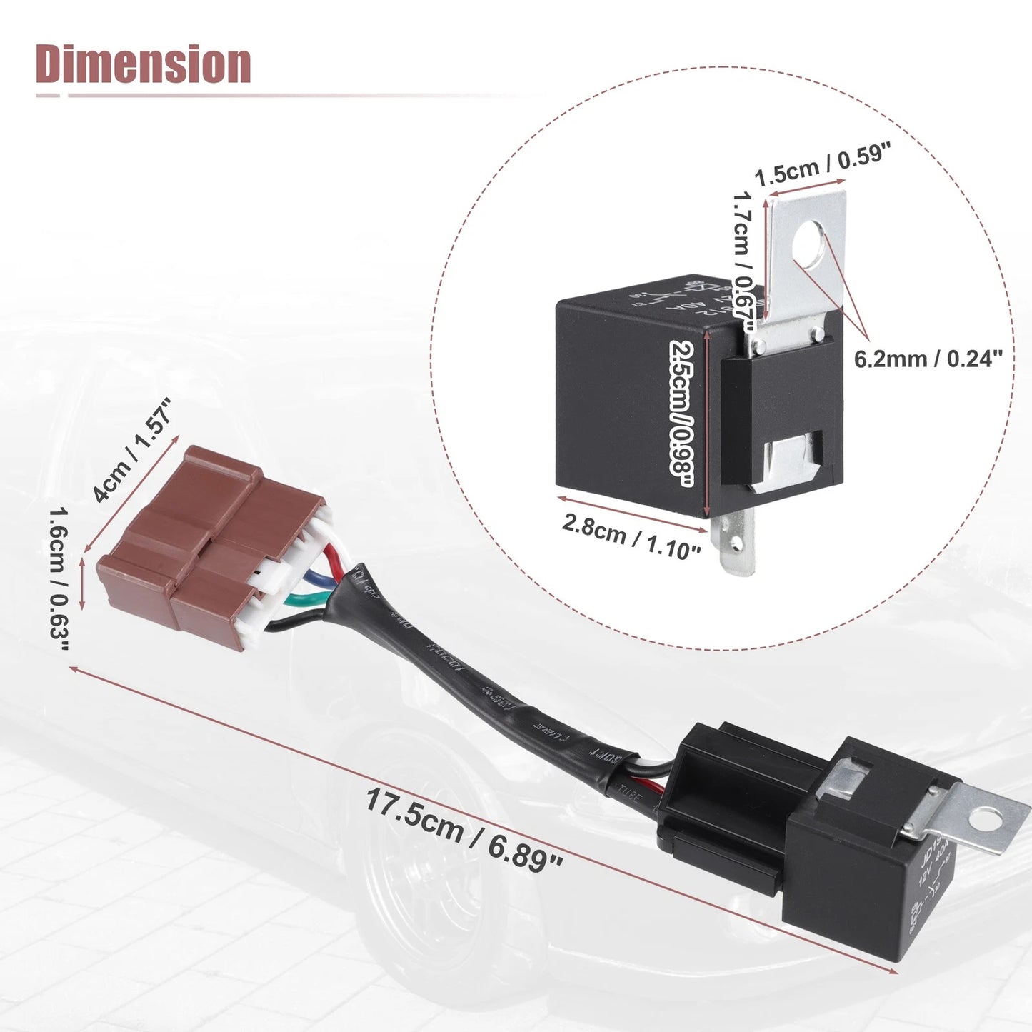12V DC 40A Starter Relay Wiring Harness for Honda Civic (1992-2001)