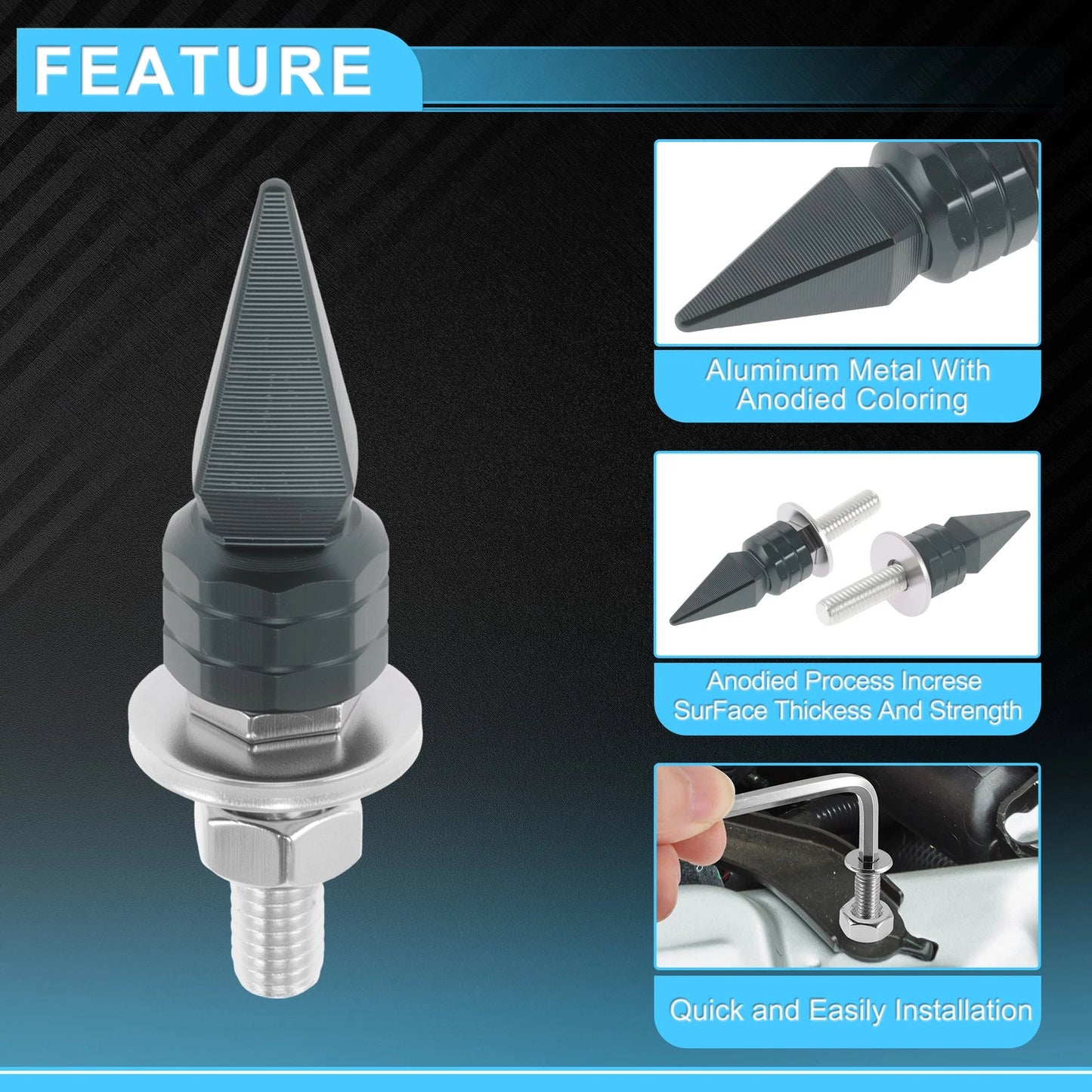 License Plate Screws Cover 5.4 cm Titanium Tone 4 pcs for Universal Motorcycle