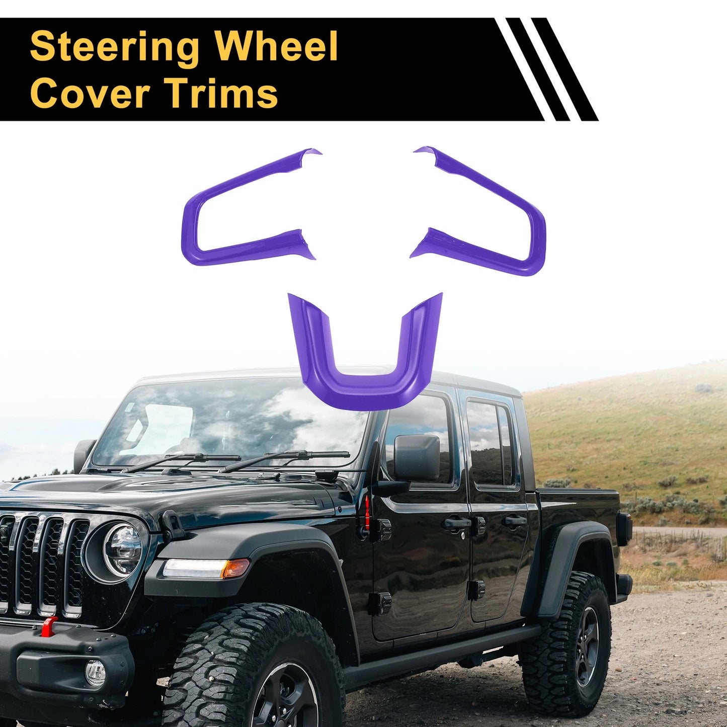 Steering Wheel Cover Trim Set for Jeep Wrangler JL JLU (2018-2024) Purple