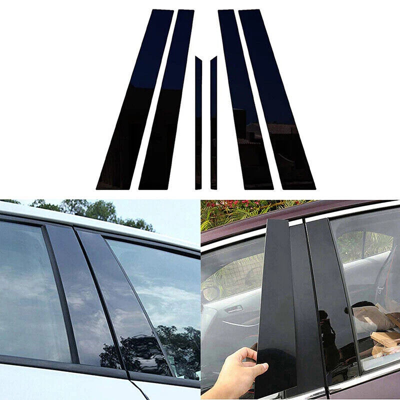 Window Door Pillar Post Covers for Honda Accord Sedan Gloss Black (2003-2007)