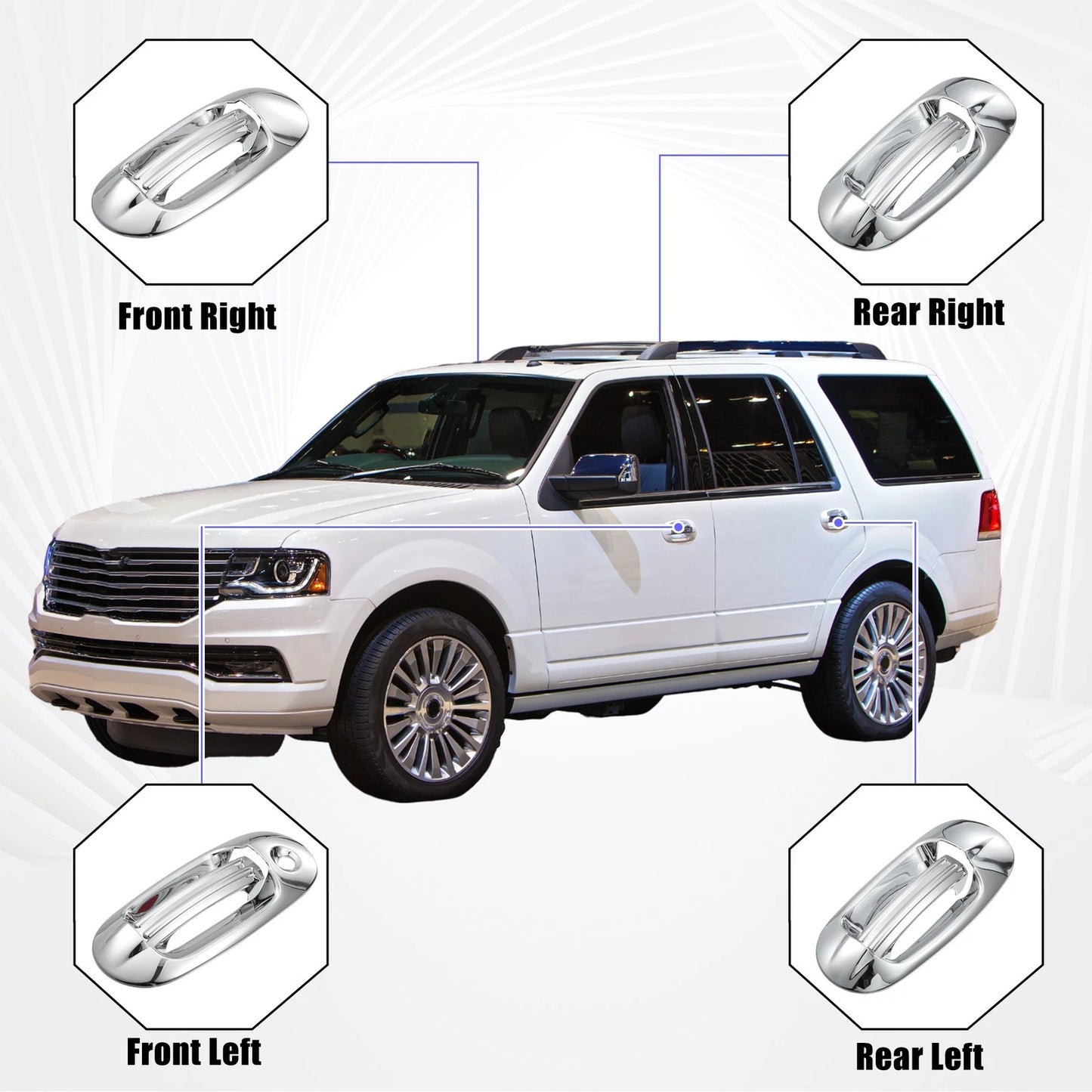 Exterior Door Handle Cover Set for Ford Expedition (2003-2016)