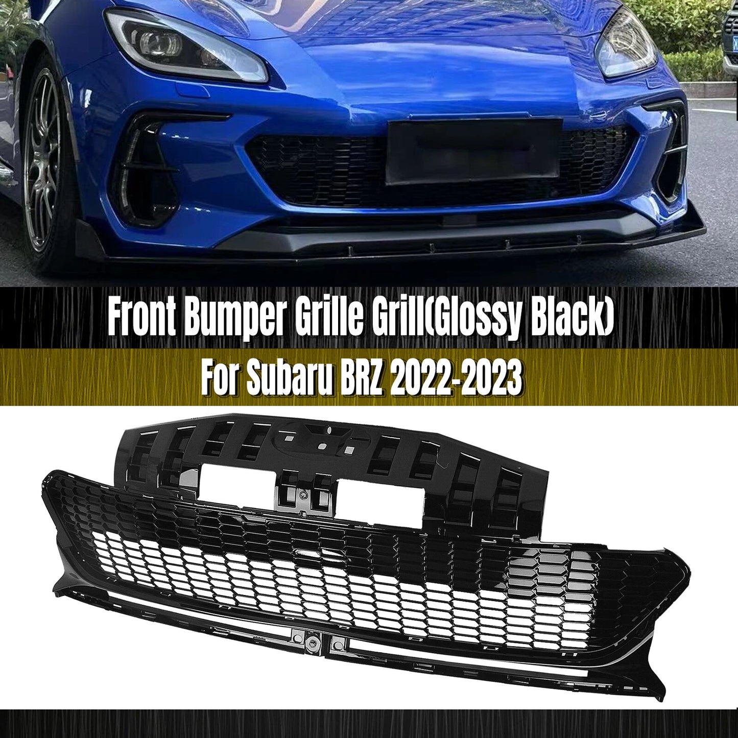 Gloss Black Front Bumper Grille Mesh for Subaru BRZ (2022-2024)