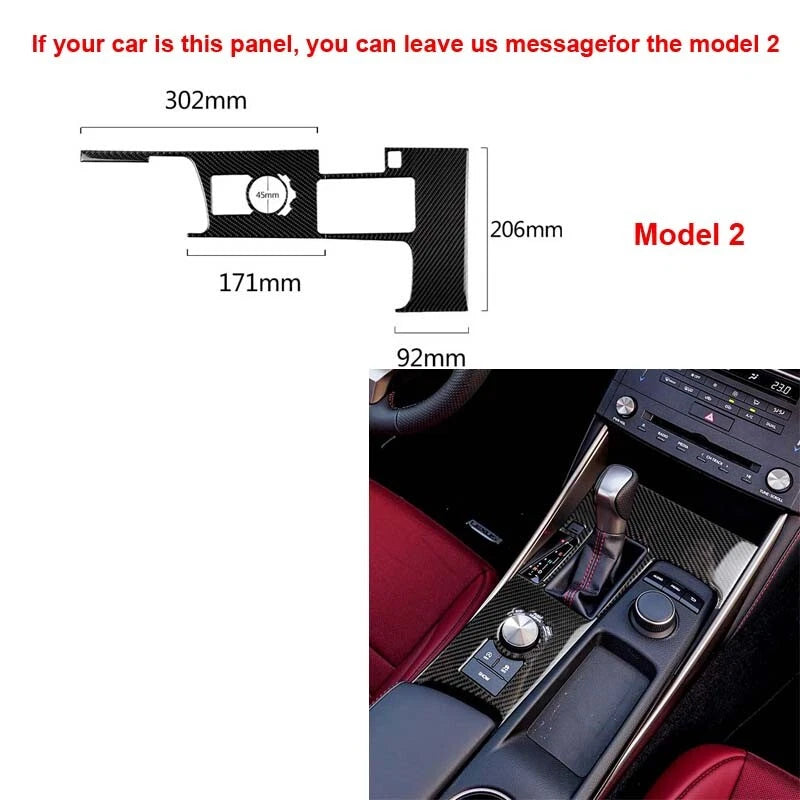 Carbon Fiber Center Console Gear Shift Panel Cover Trim Fits Lexus IS 2013-2018