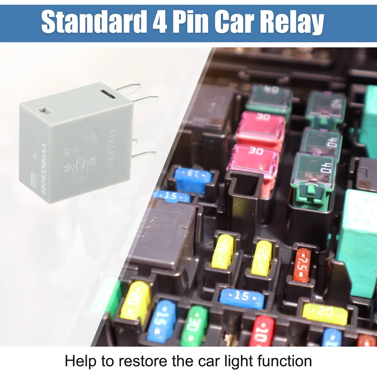 4 Pin Power Relay 68083380AA 12VDC 35A for Dodge Ram Jeep (2002-2023)
