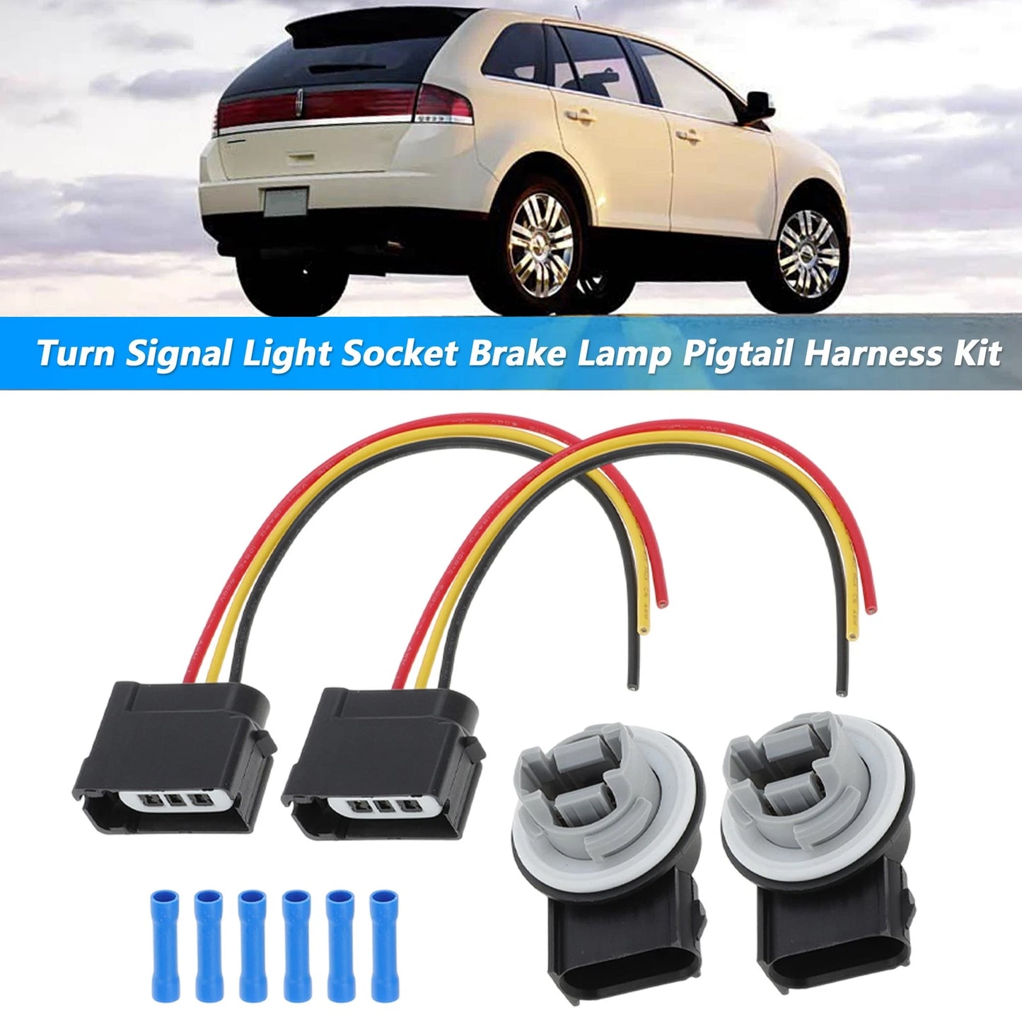 Turn Signal Light Socket Pigtail Harness for Ford F-150, Focus (2004-2014)
