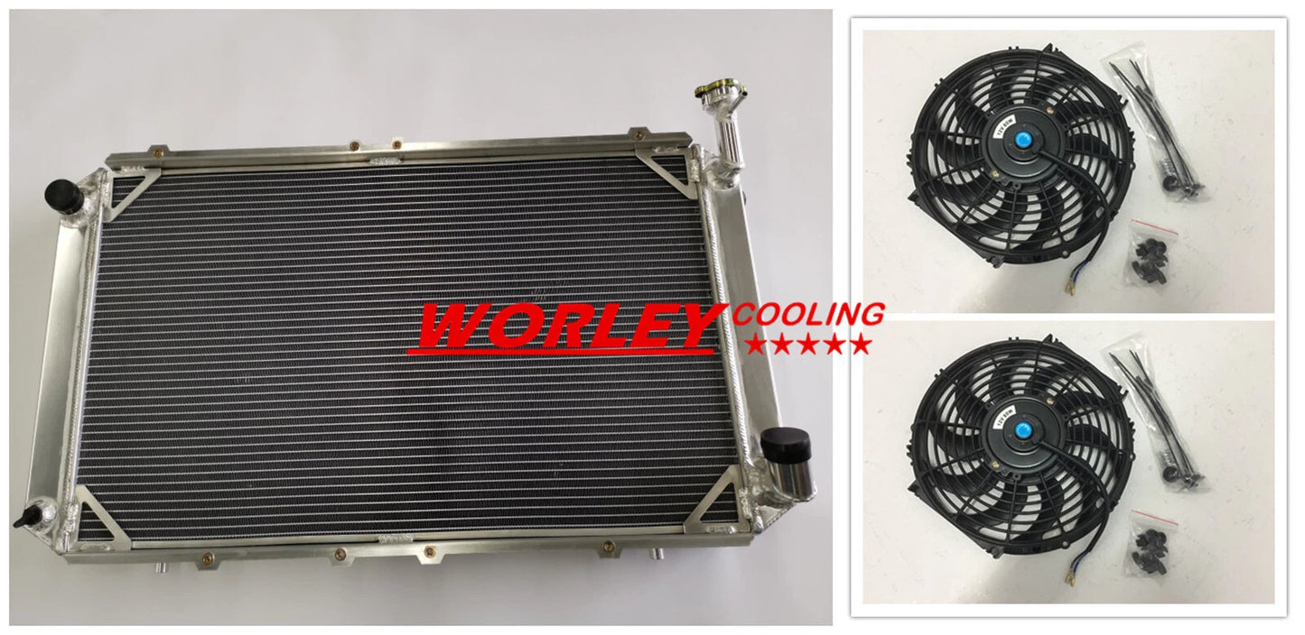 Aluminum Radiator +12" Fan for Ford Maverick Y60 4.2L Petrol (1988-1994)