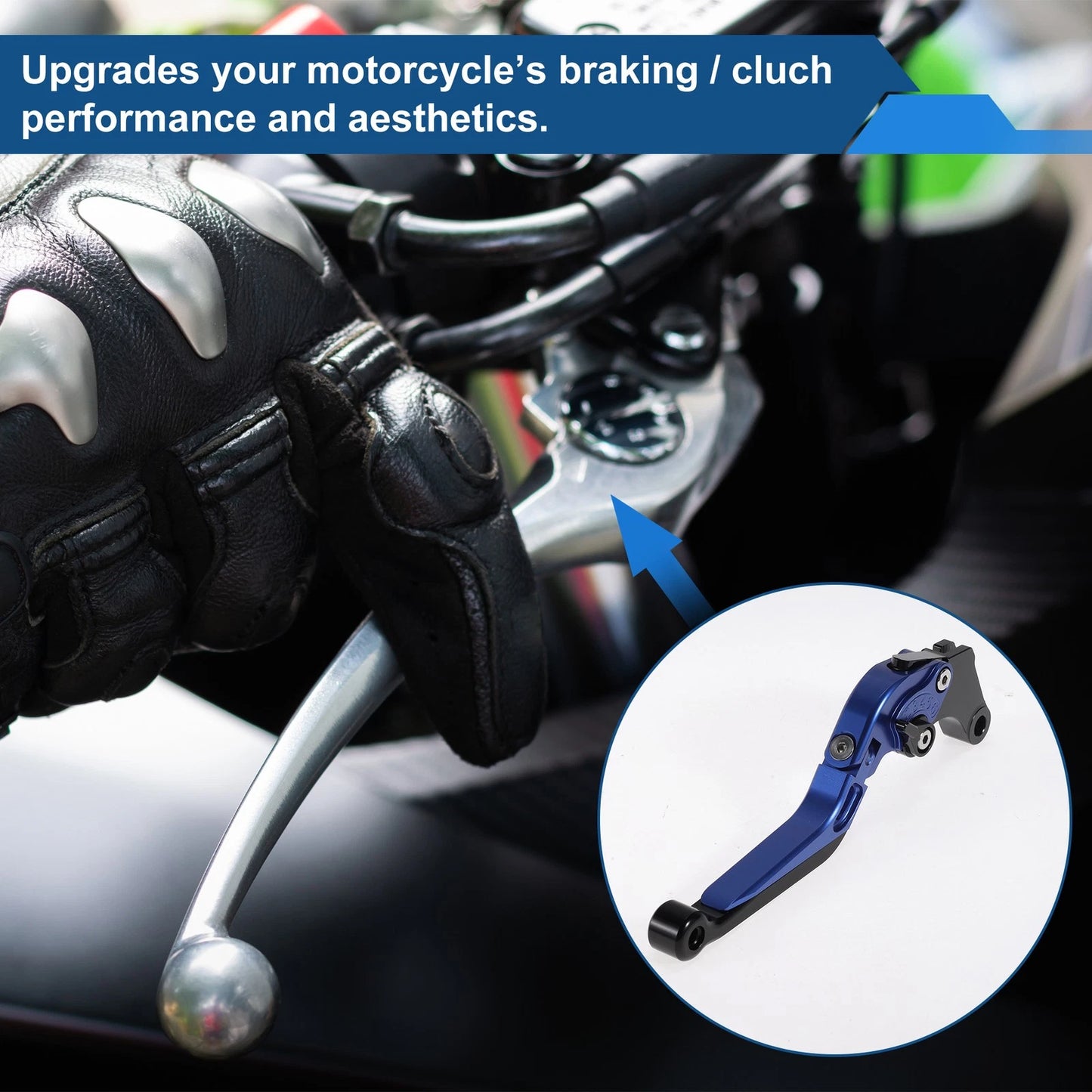 Adjustable Short Brake Clutch Levers for Suzuki GSXR150 (2017-2020) Blue Black