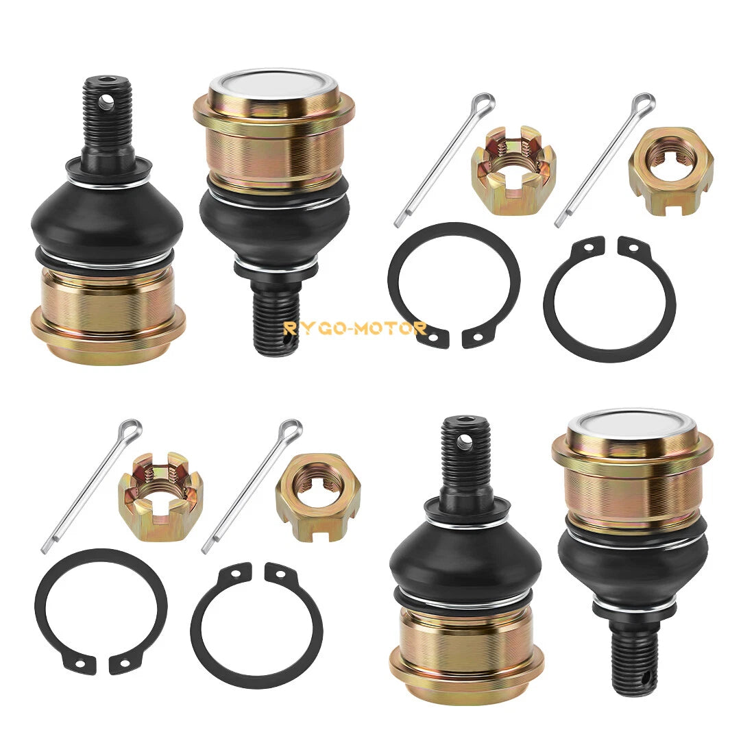 4x Front Upper & Lower Ball Joints for Yamaha Kodiak 450/700 & Grizzly 550/700