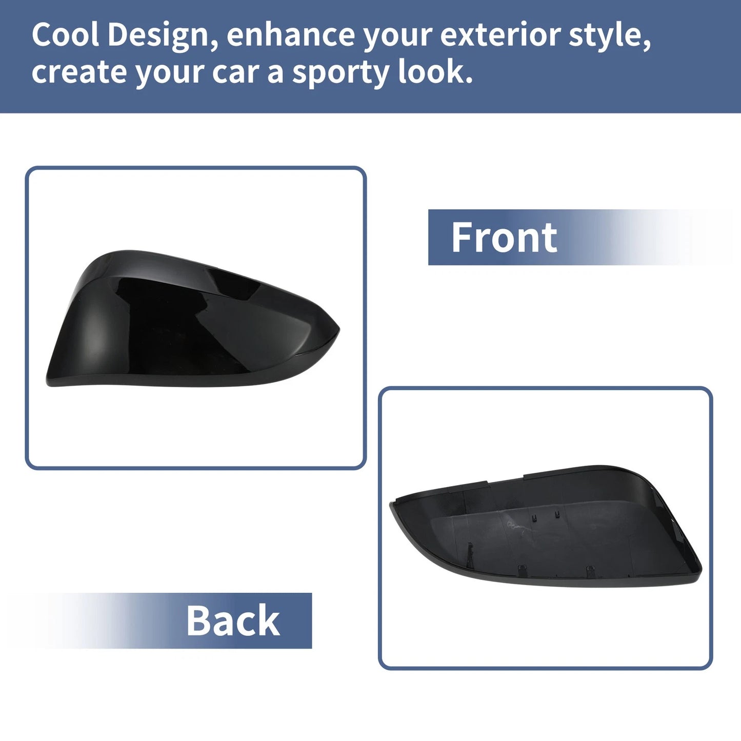 Left Side Mirror Cover Cap Gloss Black for Toyota 4Runner