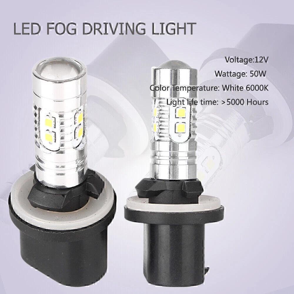 1 Pair 360�� LED Fog Light Bulbs for Car Driving Lamp 880 6000K