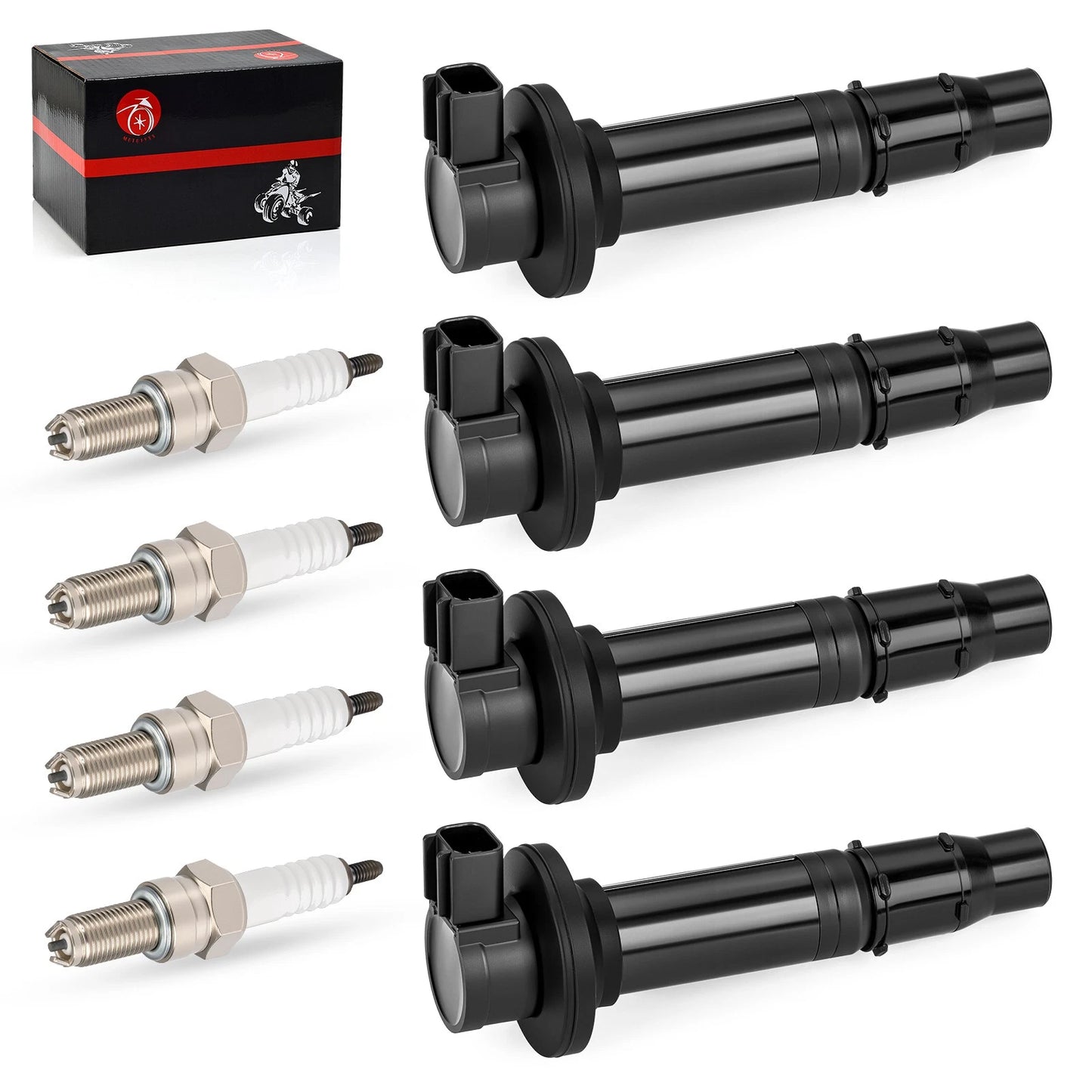 Ignition Coil 4 PCS for Yamaha YZF-R6 1999-2002 w/ Spark Plug