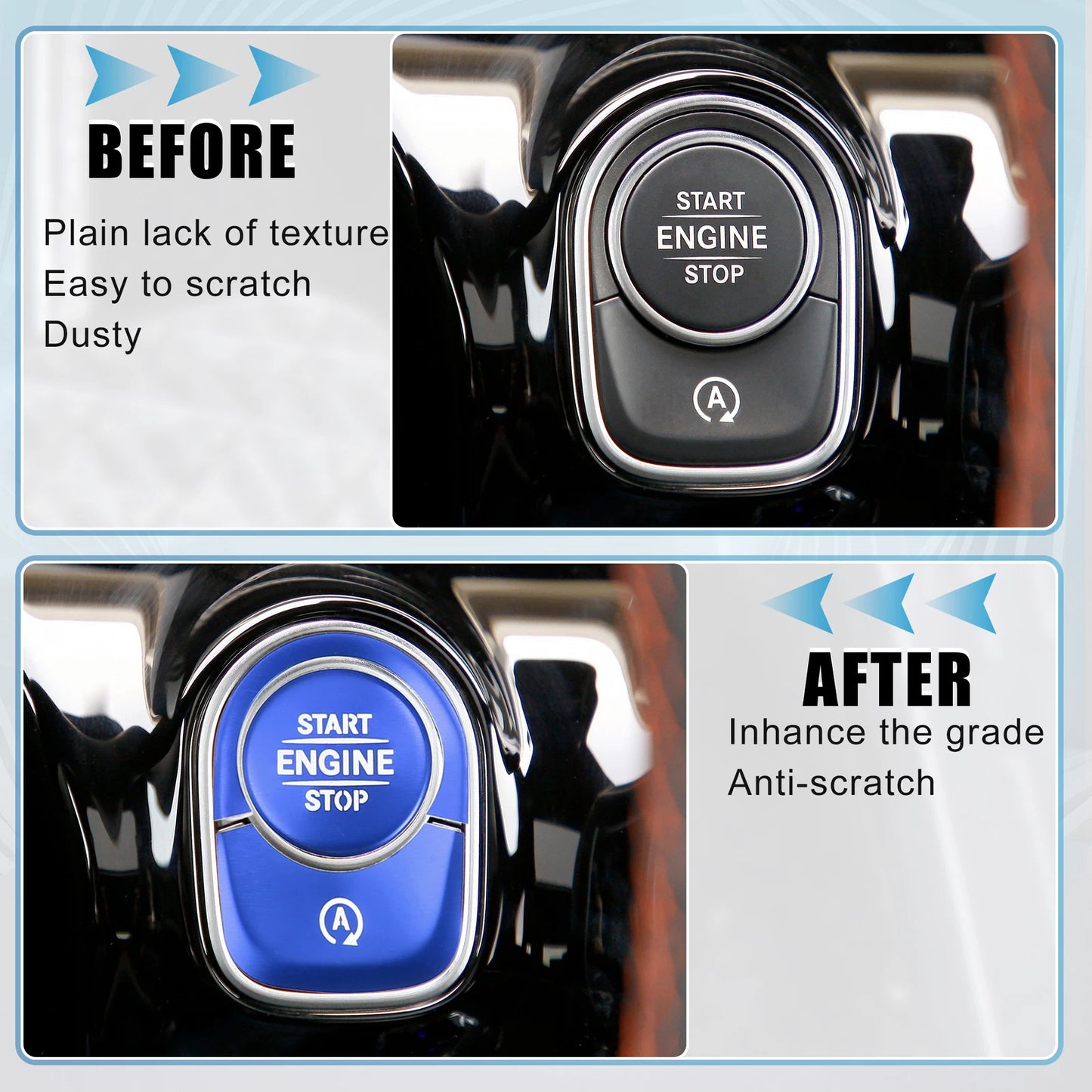 Engine Start Stop Button Cover Sticker Kit for Mercedes Benz A-Class (2013-2023)