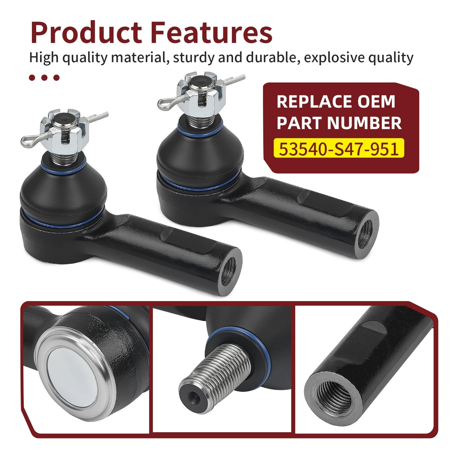Tie Rod End Kit for Honda Pioneer 700/700-4 SXS700M2/M4 2014-2024 UTV