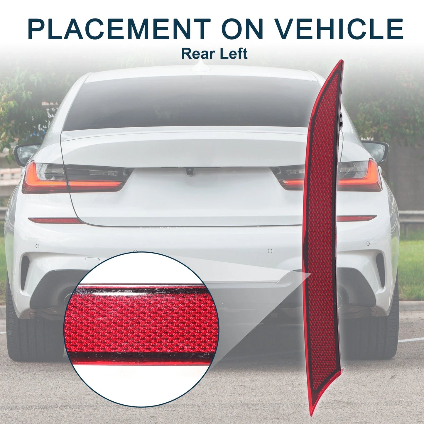Rear Left Bumper Reflector for BMW 330e (2021 - 2022)