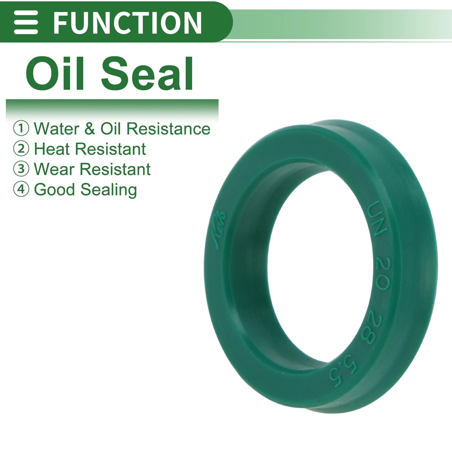 Oil Seal / 20x28x5.5mm / Seal Ring Rotary Shaft Seal TPU Green 5 Pcs