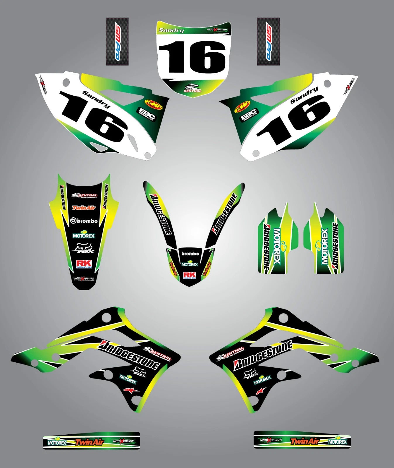Decal Kit Full Graphics for Kawasaki KXF 450 (2012-2015)