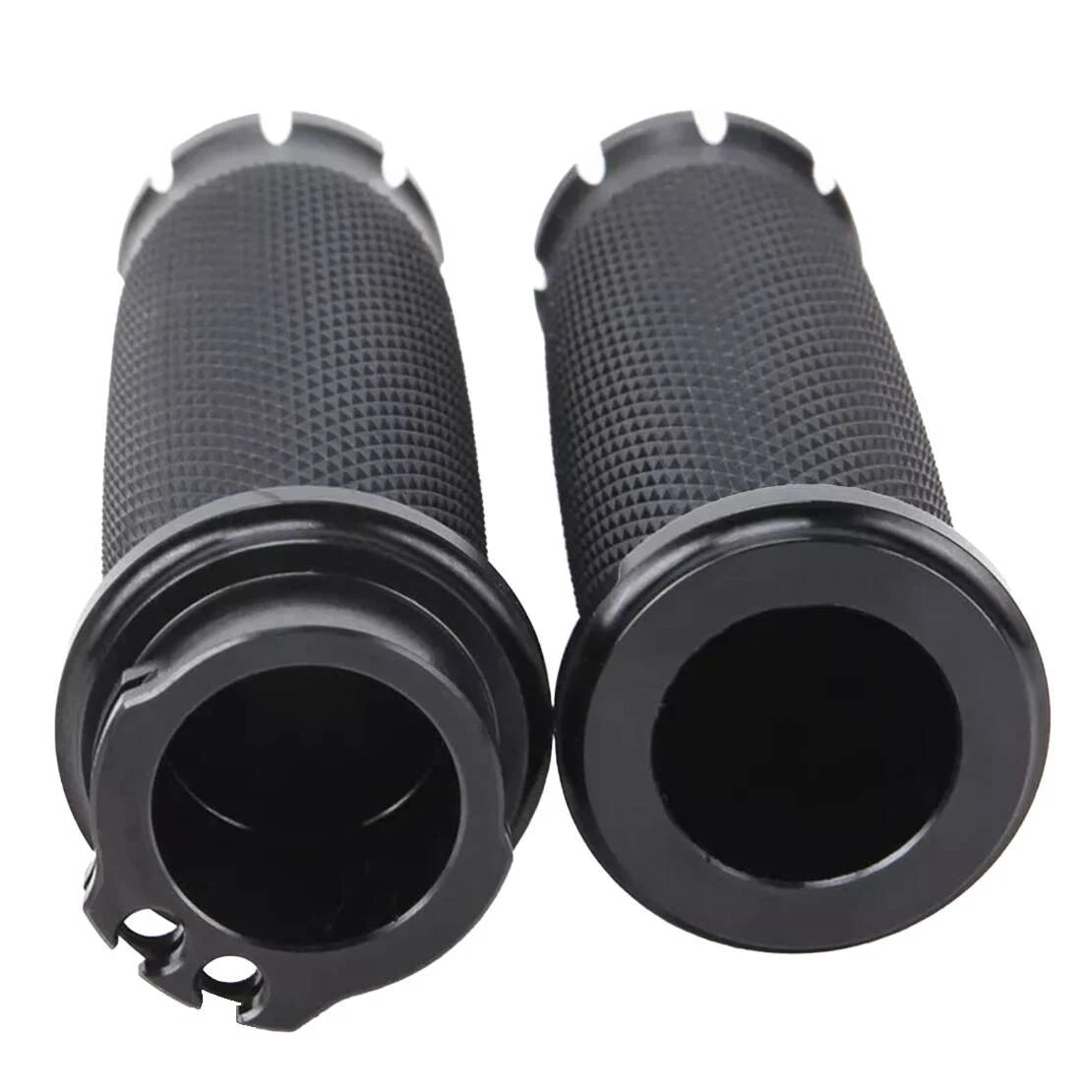 2 x Black Motorcycle Handlebar Grips for Honda Yamaha Suzuki Kawasaki