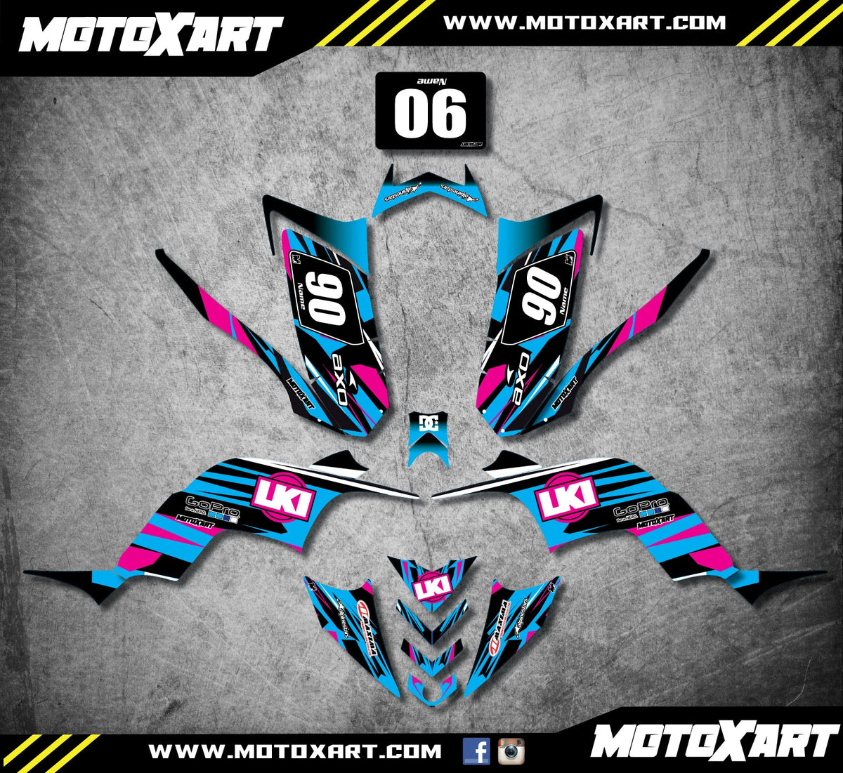 Graphics Kit for Yamaha Raptor 90 YFM ATV 2009-2015 - DUKE Style Stickers