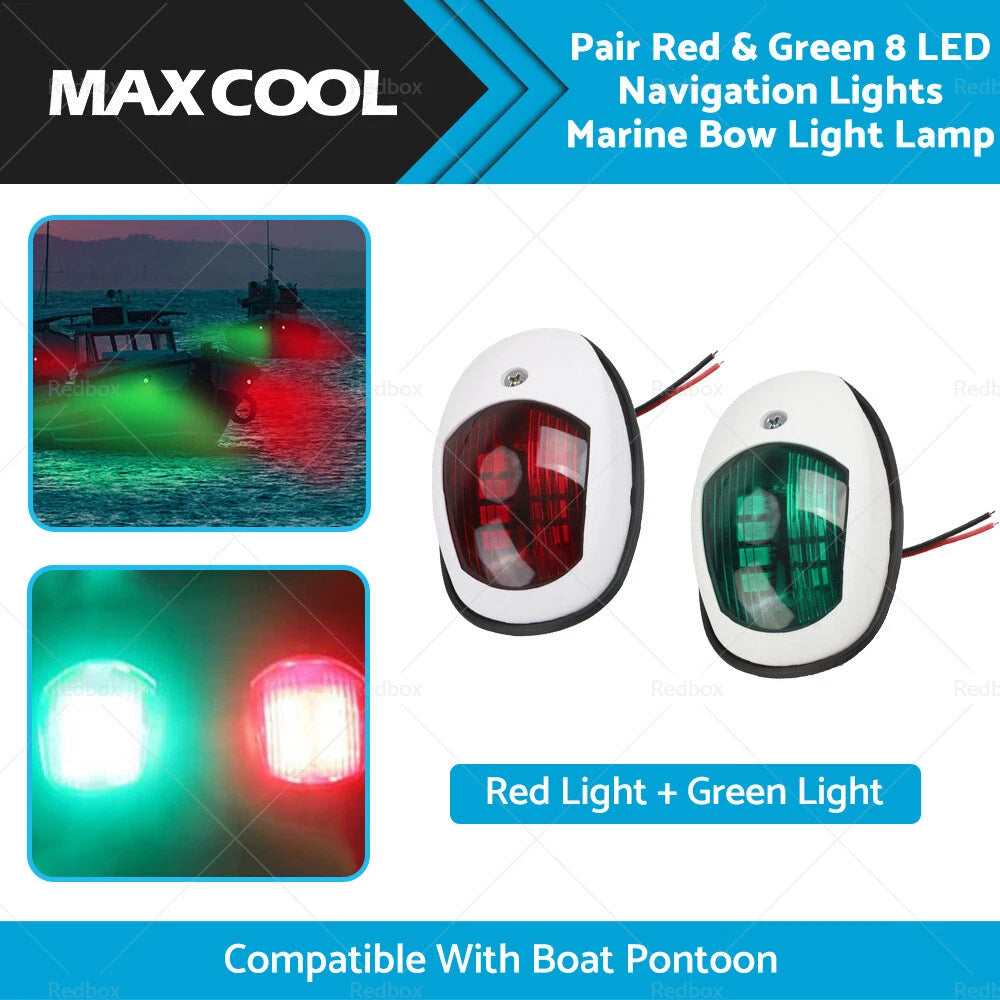 8 LED Navigation Lights for Boat Pontoon