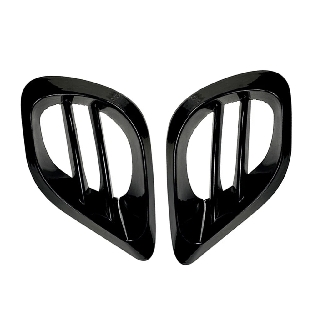 Black Front Bumper Fog Grill Air Vent Trim for Mercedes Benz W213 E-Class (2020+)