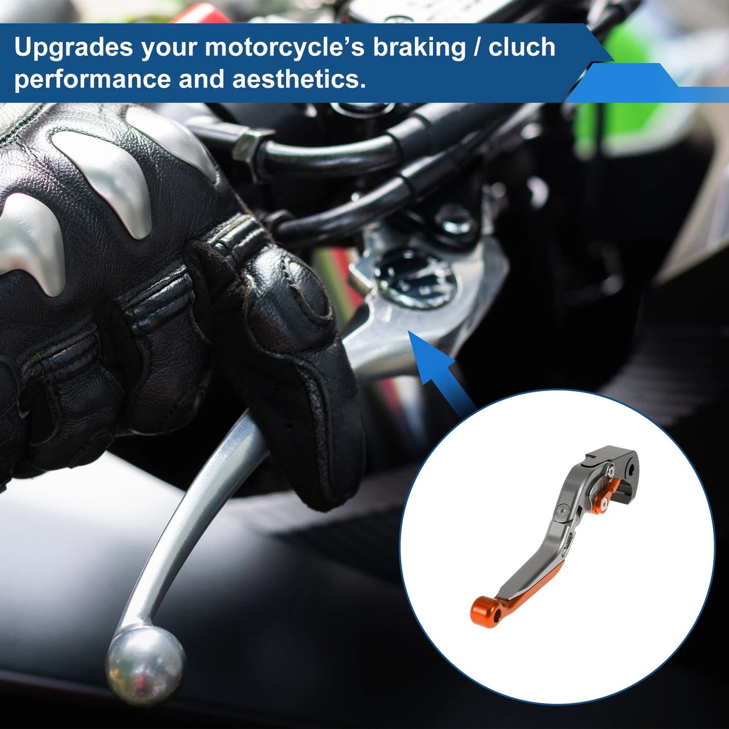 Titanium Orange Adjustable Brake Clutch Levers for Kawasaki ZX-14R