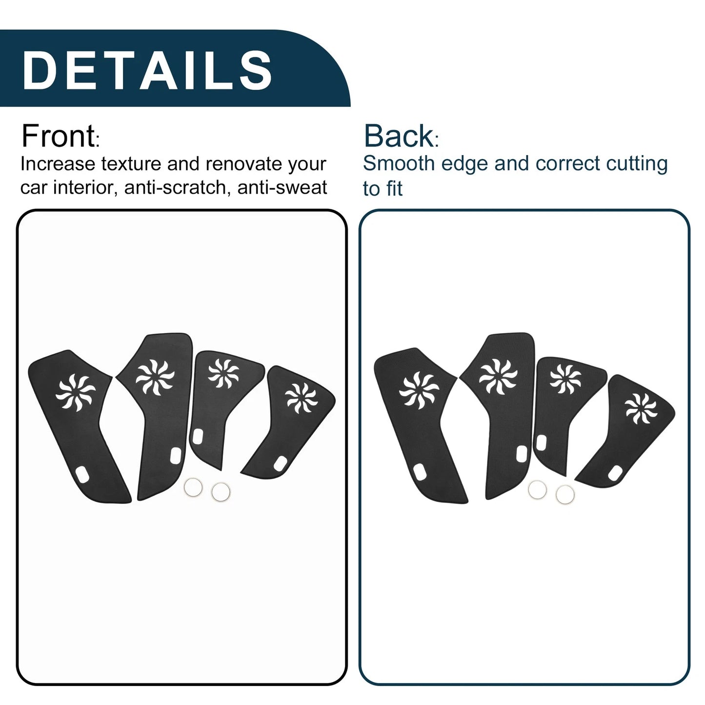 Door Kick Pad Sticker Leather for Porsche Panamera (2010 - 2014) Black