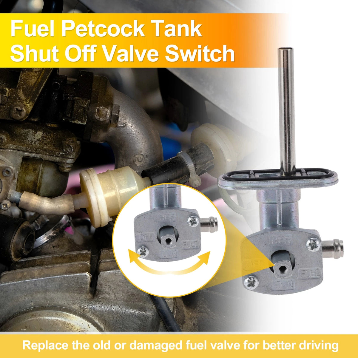 Fuel Valve Petcock Gas Tank Switch for Yamaha Kodiak