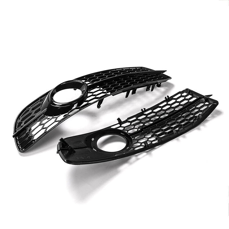 Front Fog Light Grille Cover for Audi A6 C6 S-line (2005-2011) - Gloss Black