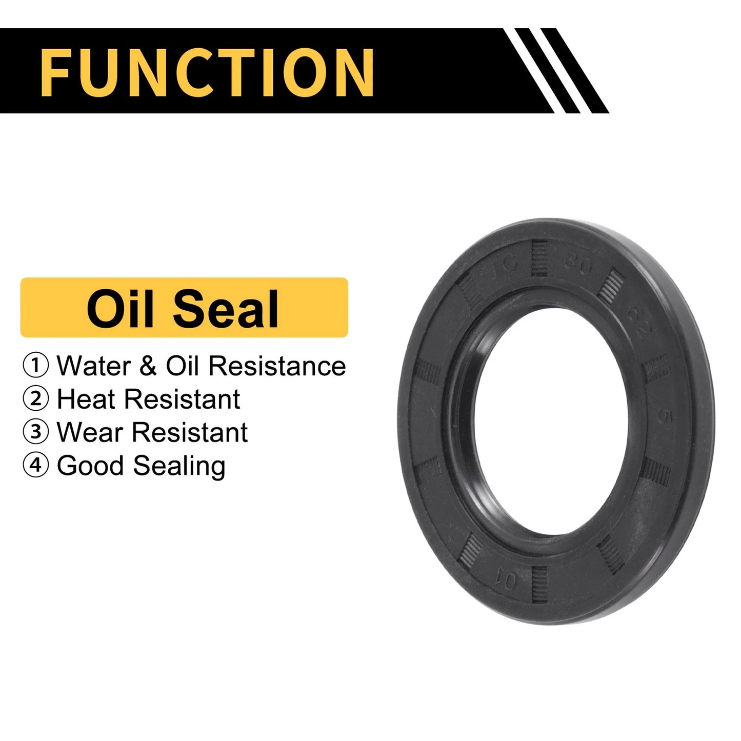 Oil Seal 30x52x5mm NBR Black 5 Pcs for Vehicle
