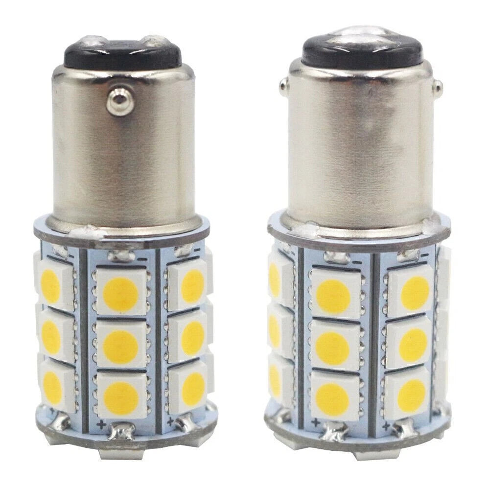 2 x 27SMD BA15D LED Light Bulbs for Marine Boat - Blue (1004, 1076, 1142)