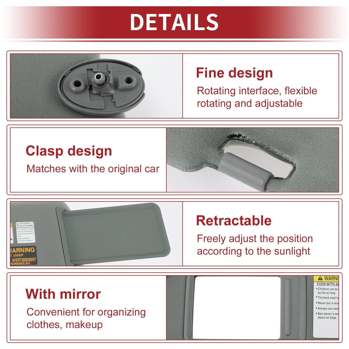 Left Car Sun Visor for Toyota Tacoma (2005–2011)