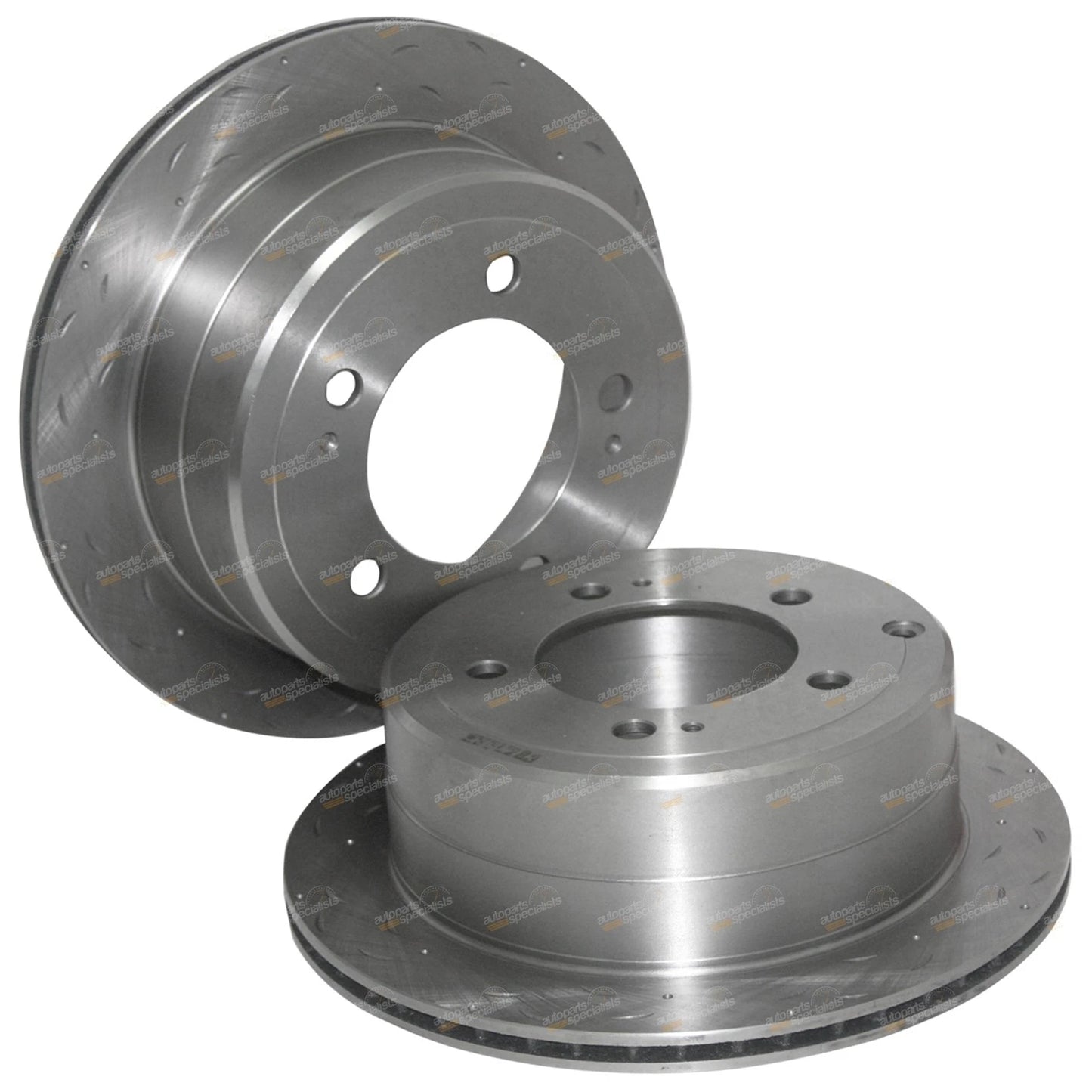 2 x Rear Drilled/Slotted Disc Rotors for Landcruiser FZJ105 HZJ105 (1998–2007)