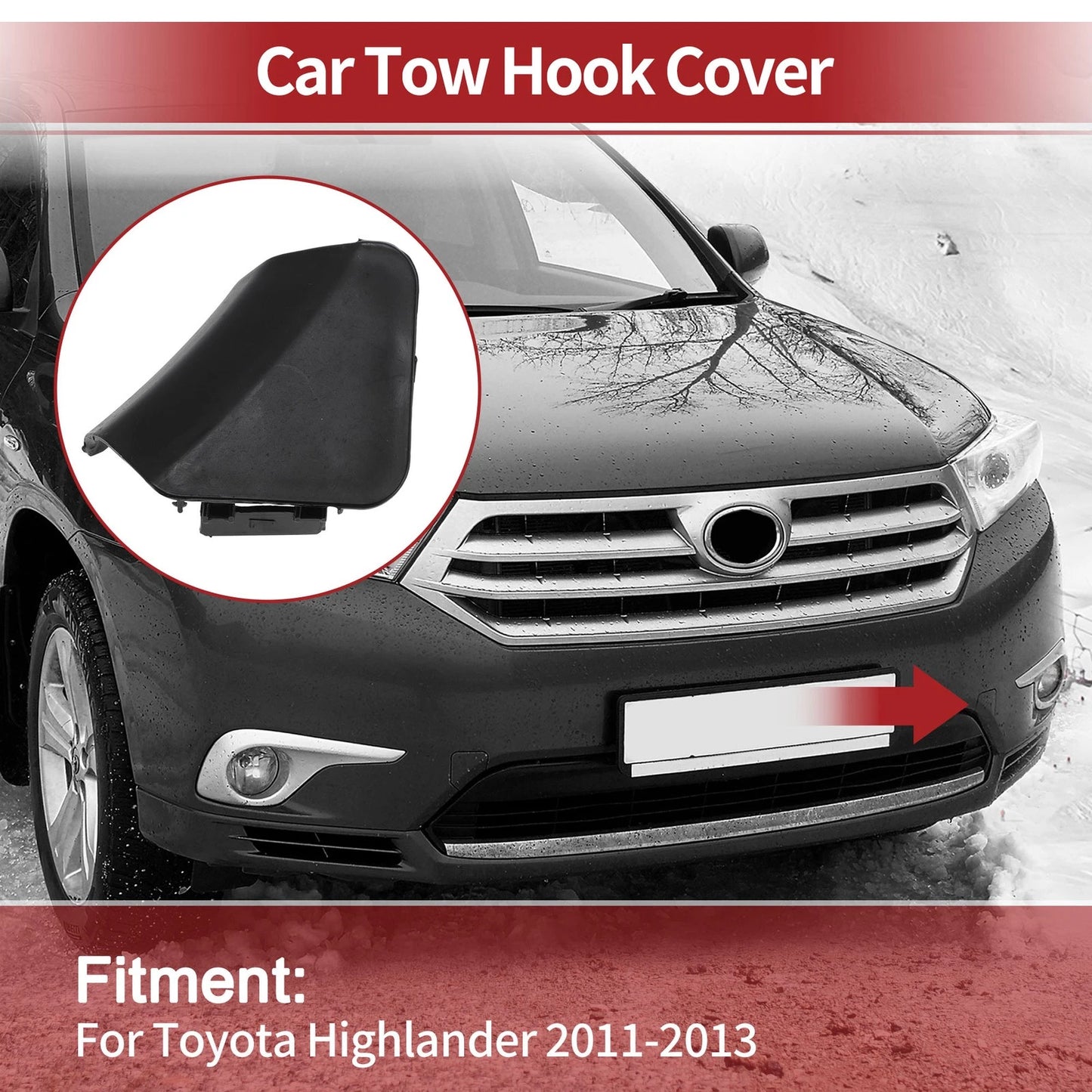 Left Front Tow Hook Cover Cap 1 Pc for Toyota Highlander
